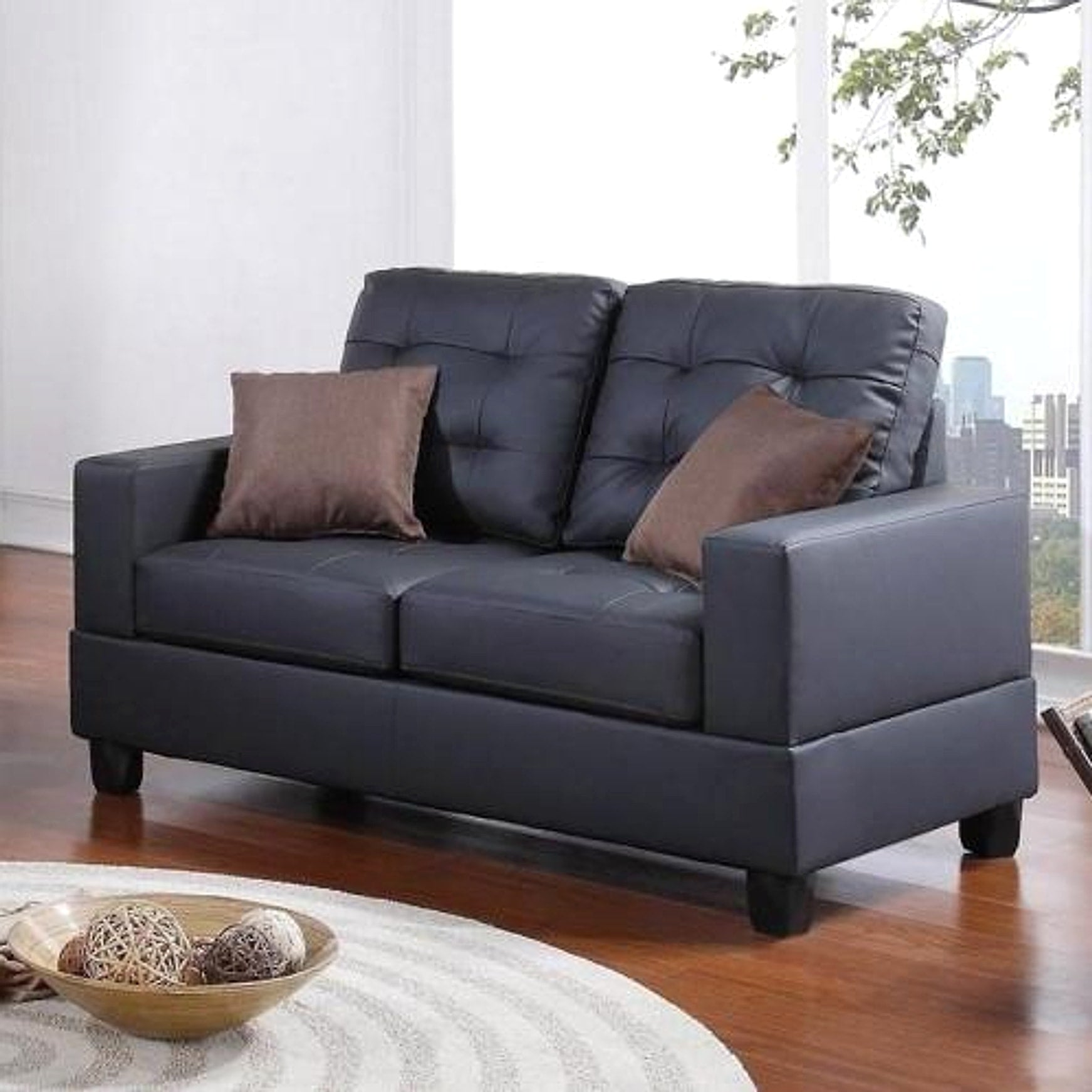 LuxeLiving™ – 2‑Piece Faux Leather Sofa Set with Pillows (US Warehouse) - enhanced image 3