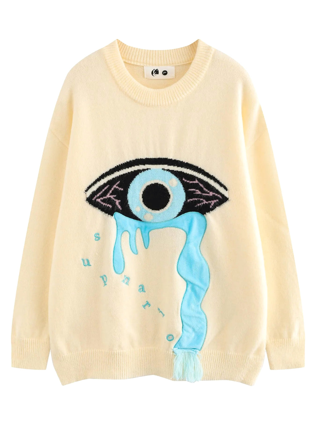 Men's Artistic Eye Graphic Long Sleeve Sweater - enhanced image 3