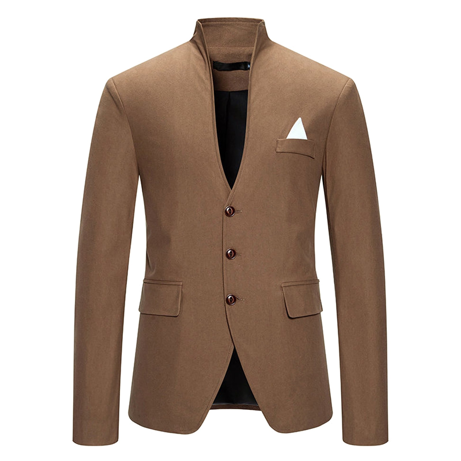 UrbanEdge™ – Color Stitching Mandarin Collar Blazer - enhanced image 3