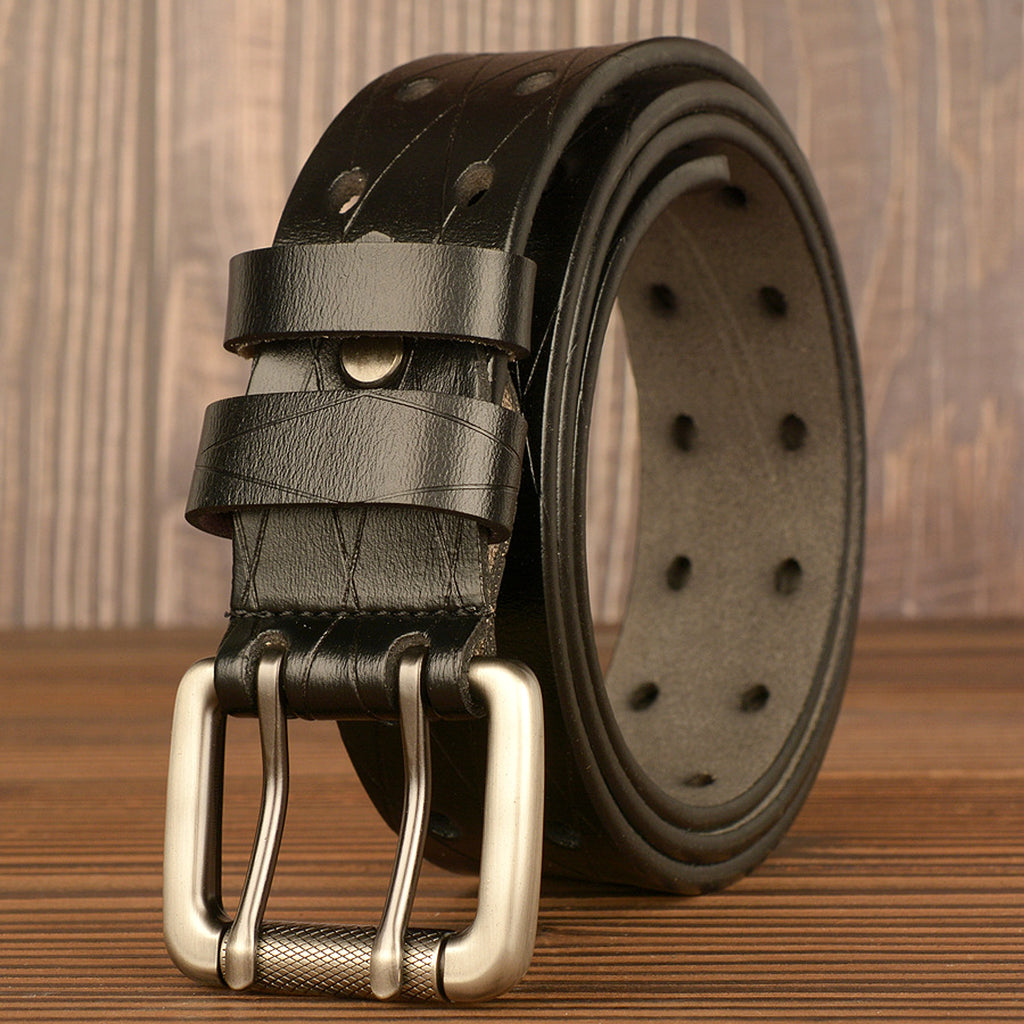 Men's Double Pin Buckle Casual Belt - enhanced image 3