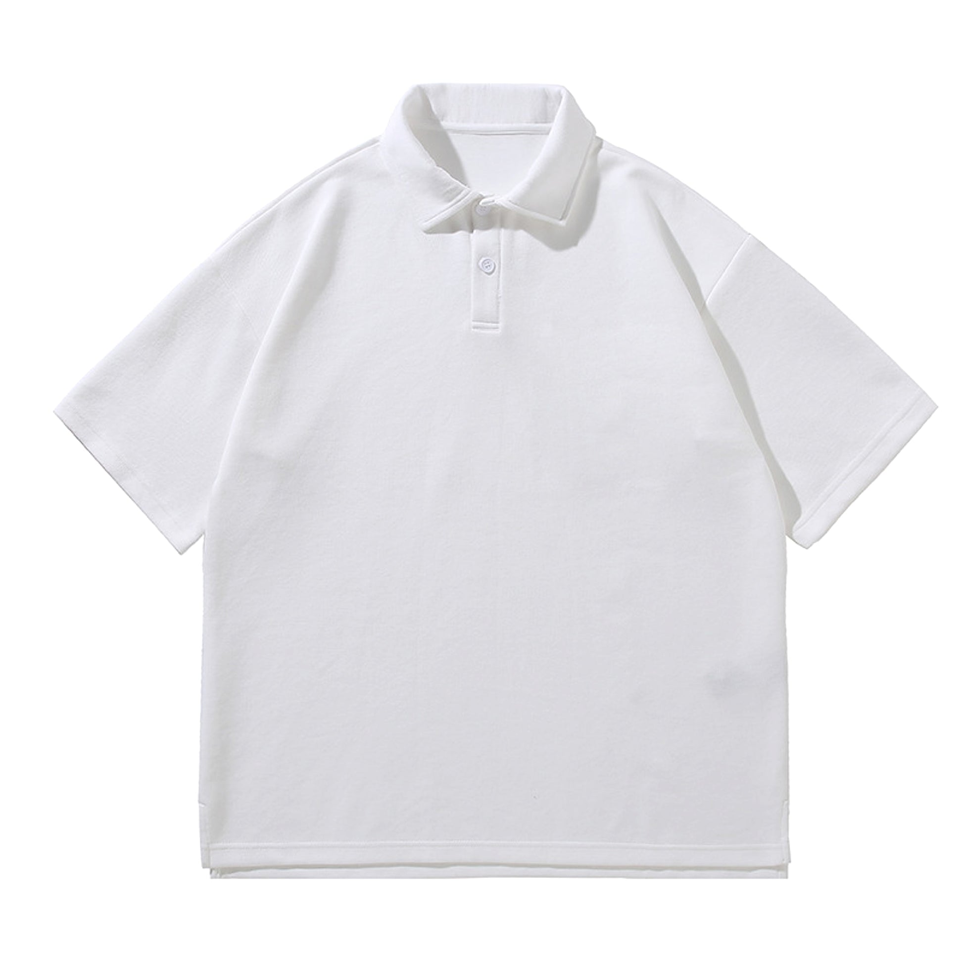 Men's Fashion Casual Solid Color Polo Collar Shirt Top - enhanced image 3