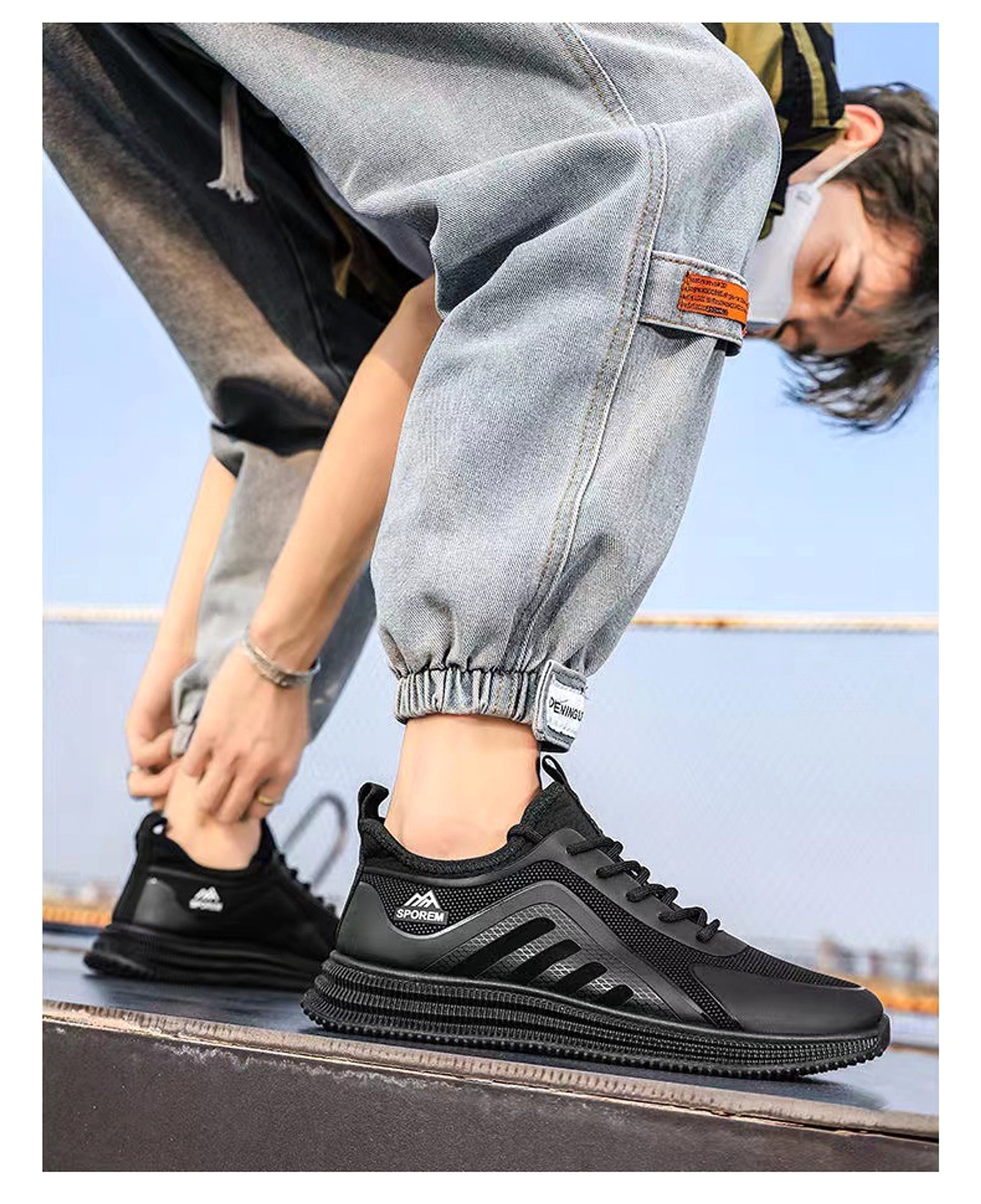 Men's Fly Woven Mesh Shoes Soft Sole Sneakers - enhanced image 3