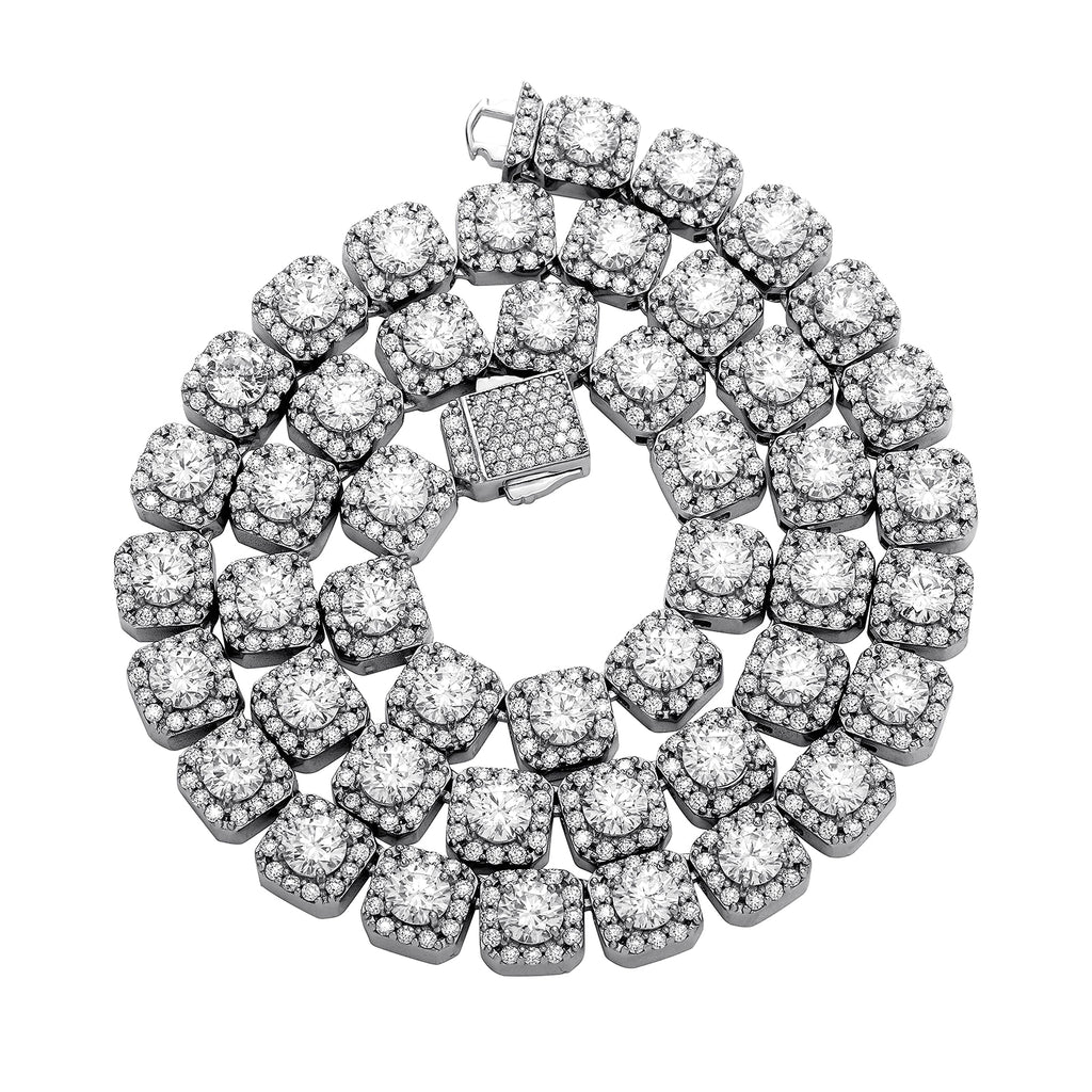 Men's Hip Hop Necklace Silver Candy - enhanced image 3