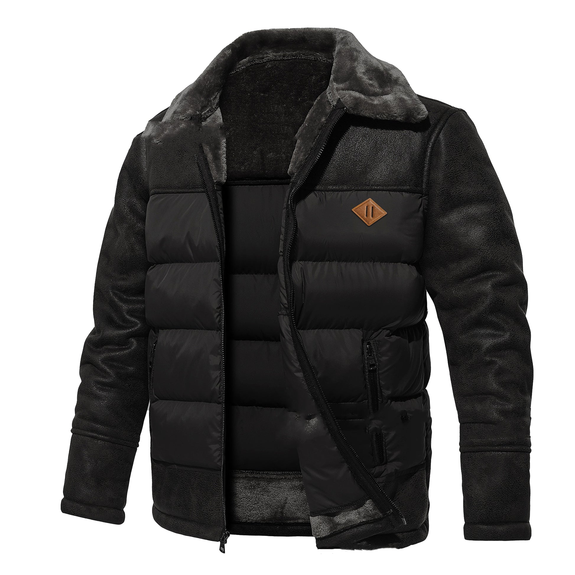 AeroFur™ – Men's Faux Fur-Lined Aviator Jacket - enhanced image 3