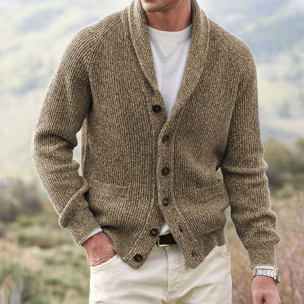 Men's Lapel Multi-button Thickening Cardigan Coat - enhanced image 3