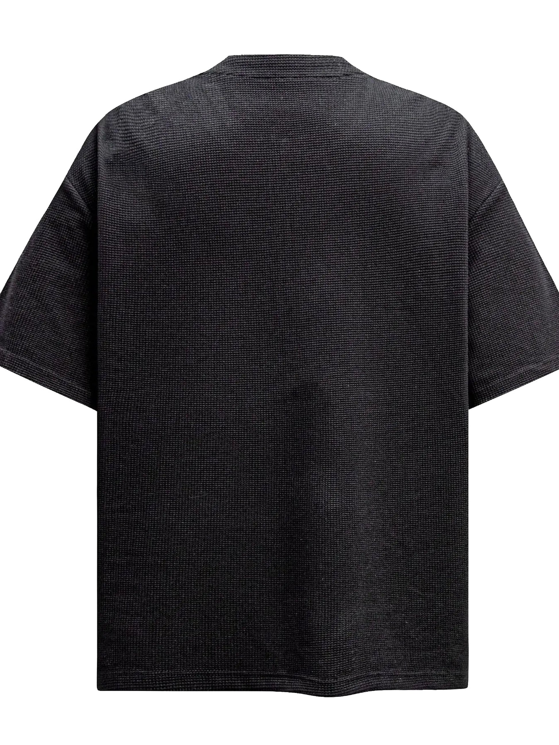 Men's Letter Quarter Zip Short Sleeve T-Shirt - enhanced image 3