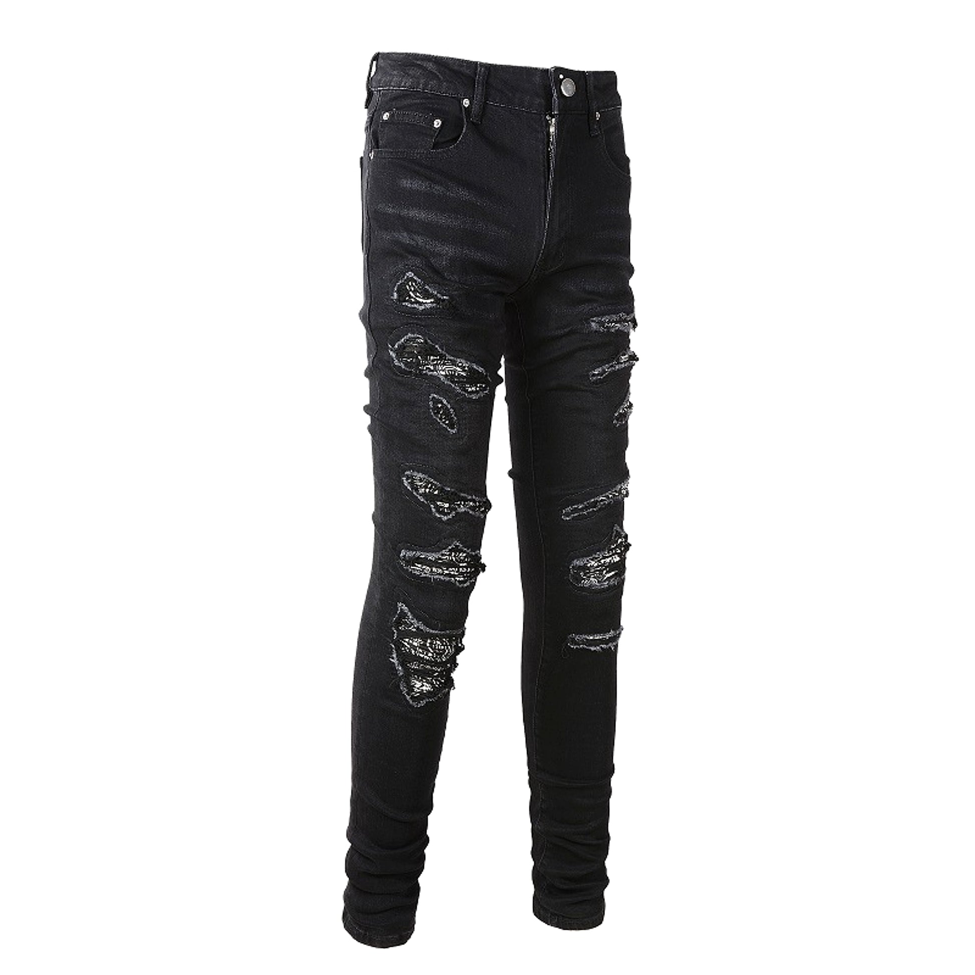 Men's Paisley Patch Street Jeans - enhanced image 3