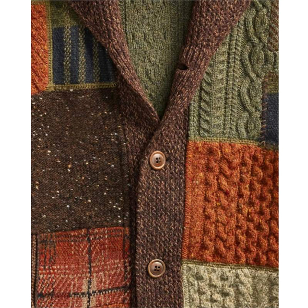 Men's Patchwork Colorblock Cardigan – Casual Retro Sweater Coat - enhanced image 3