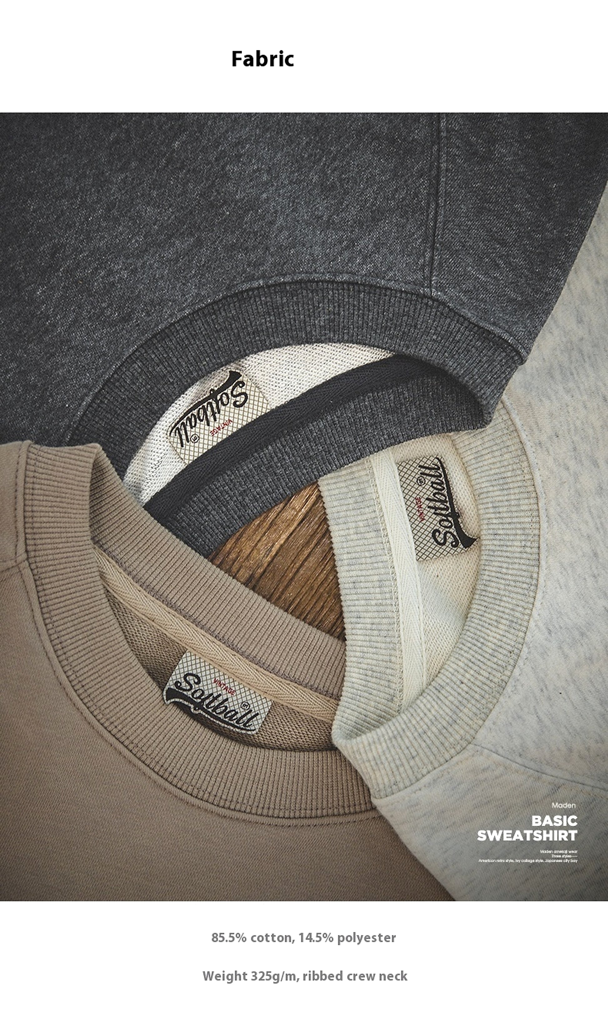 Men's Retro Washed Heavy Fabric Crewneck Sweater – Vintage Casual Style - enhanced image 3