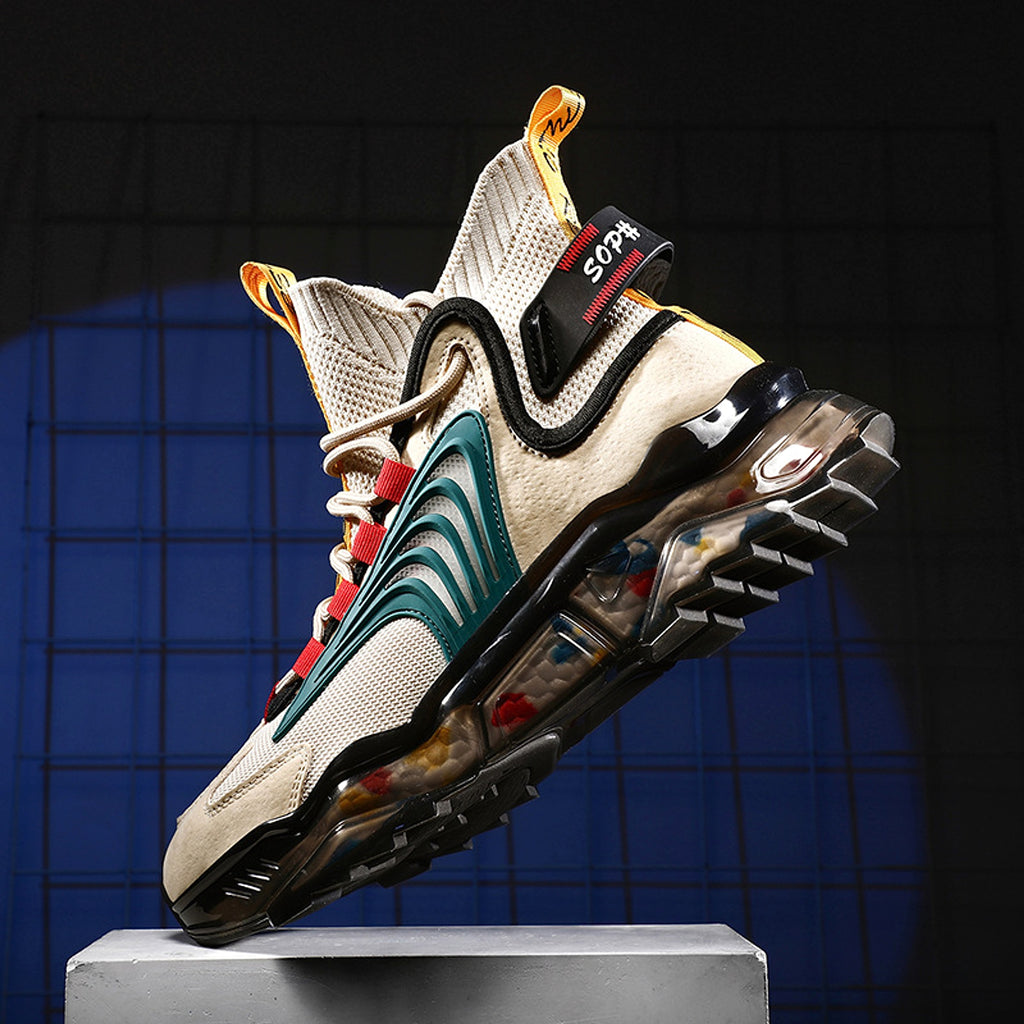 Men's Shoes High Top Shoes Thick Soled Breathable Basketball Shoes - enhanced image 3