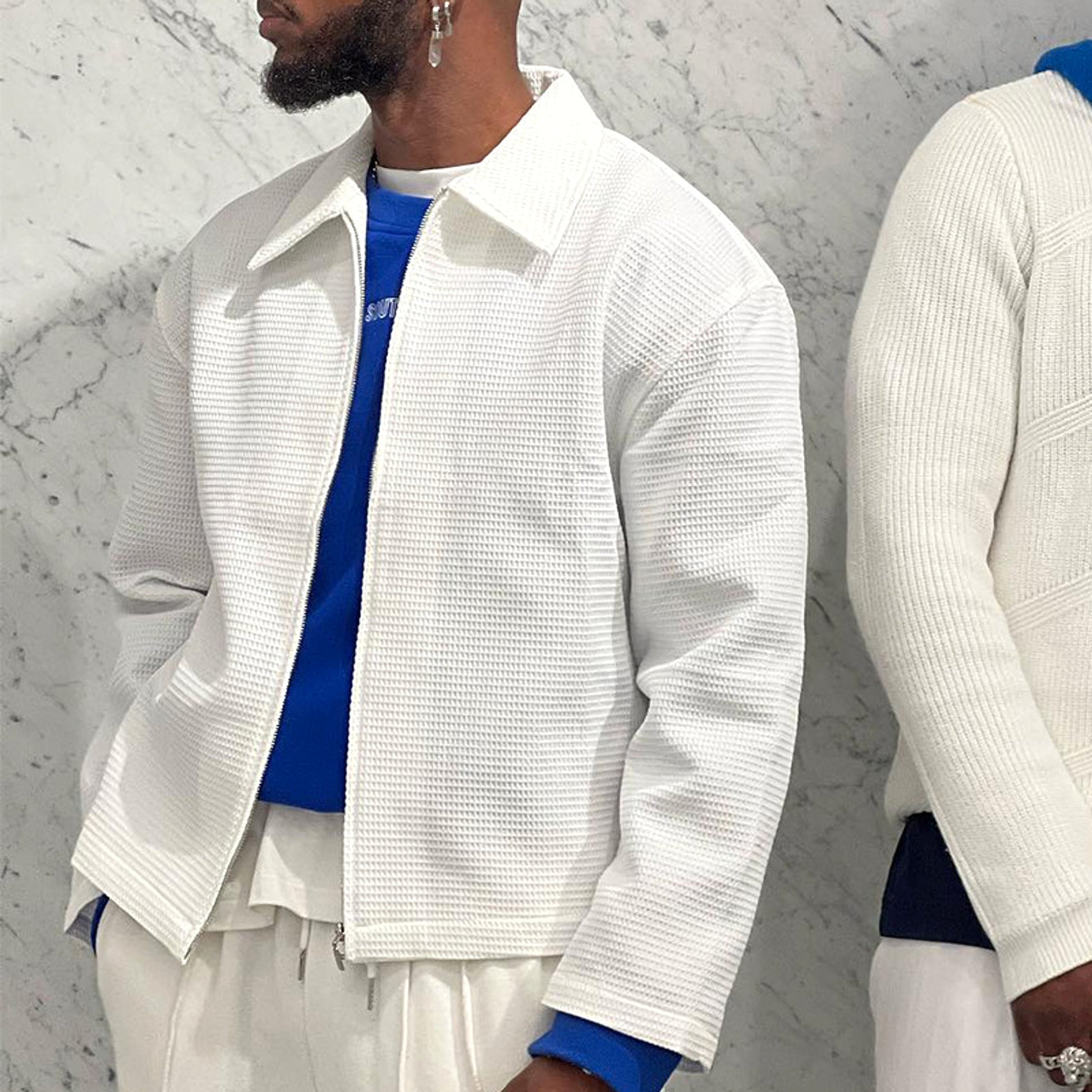 Men's Solid Color Fashion Tracksuit Top Casual Pants Two-piece Set - enhanced image 3