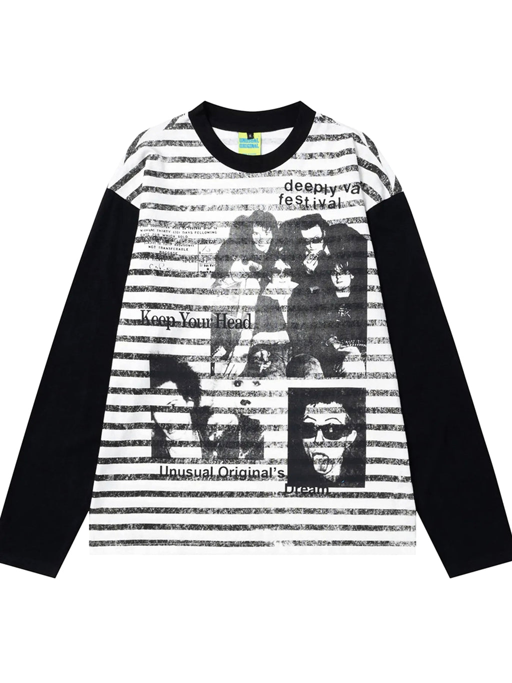 Men's Vintage Style Photo Print Contrast Sleeve T-Shirt - enhanced image 3