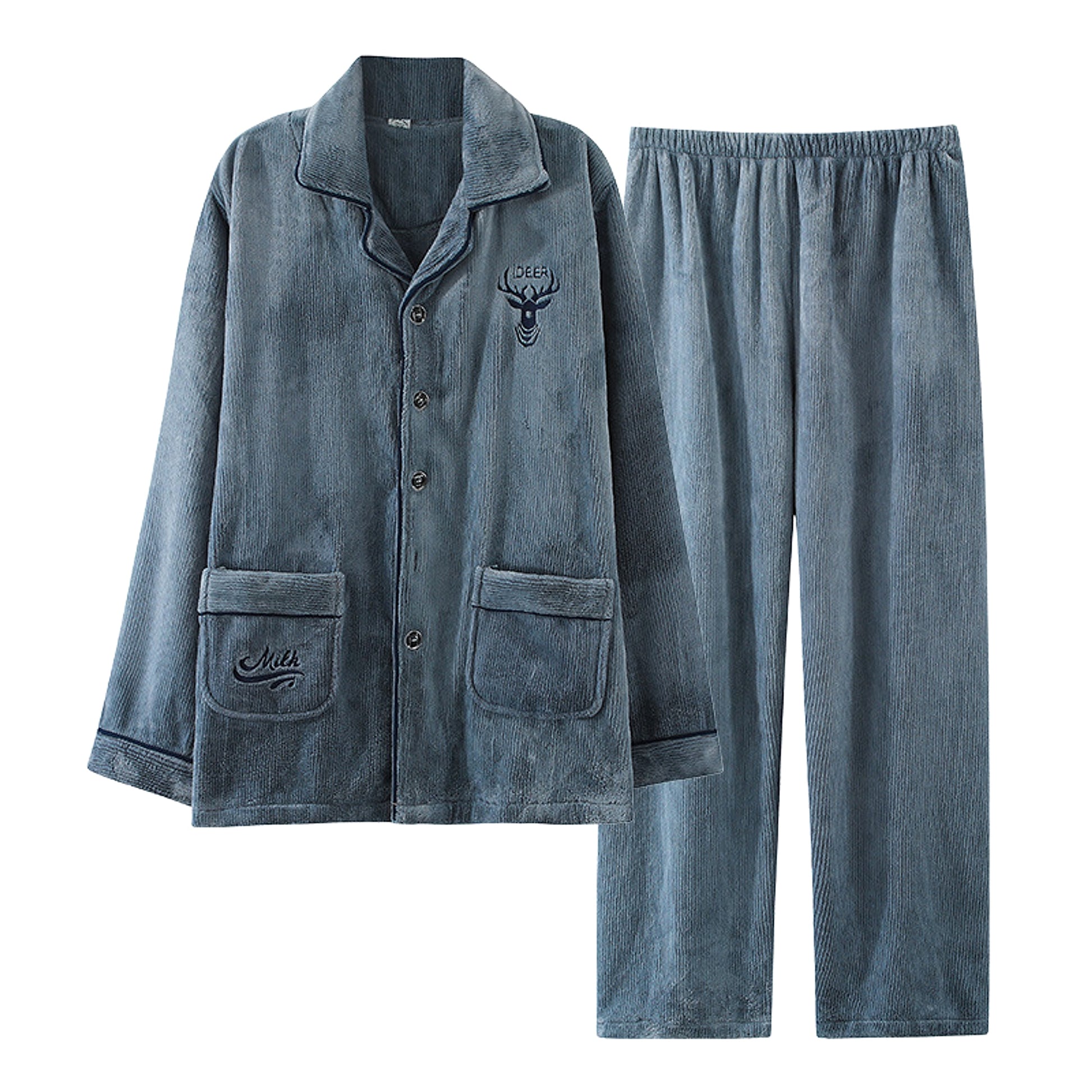 Men's Winter Flannel Pajamas Suit - enhanced image 3