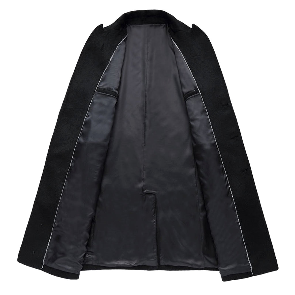 Men's woolen coat slim fit trench coat - enhanced image 3