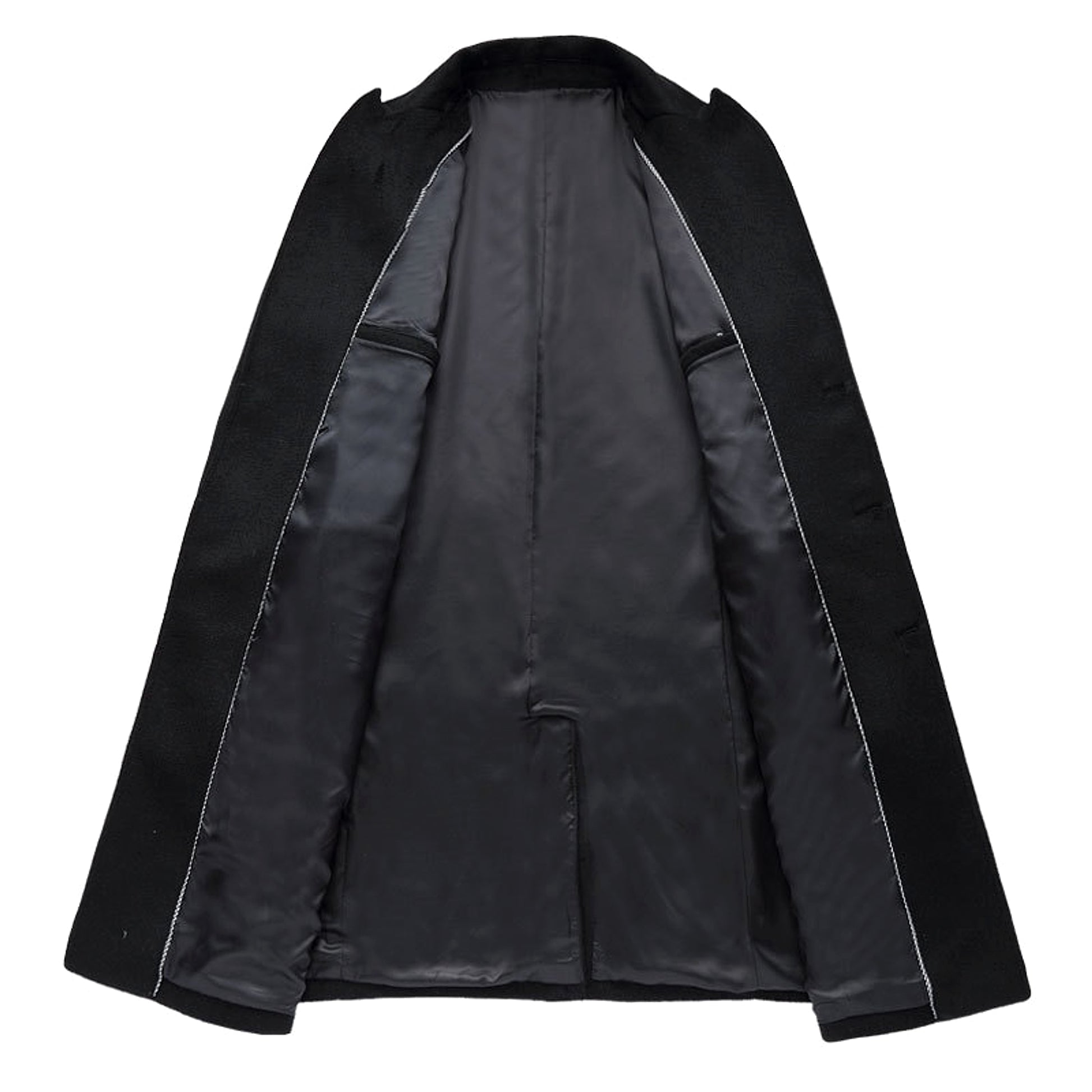 Men's woolen coat slim fit trench coat - enhanced image 3