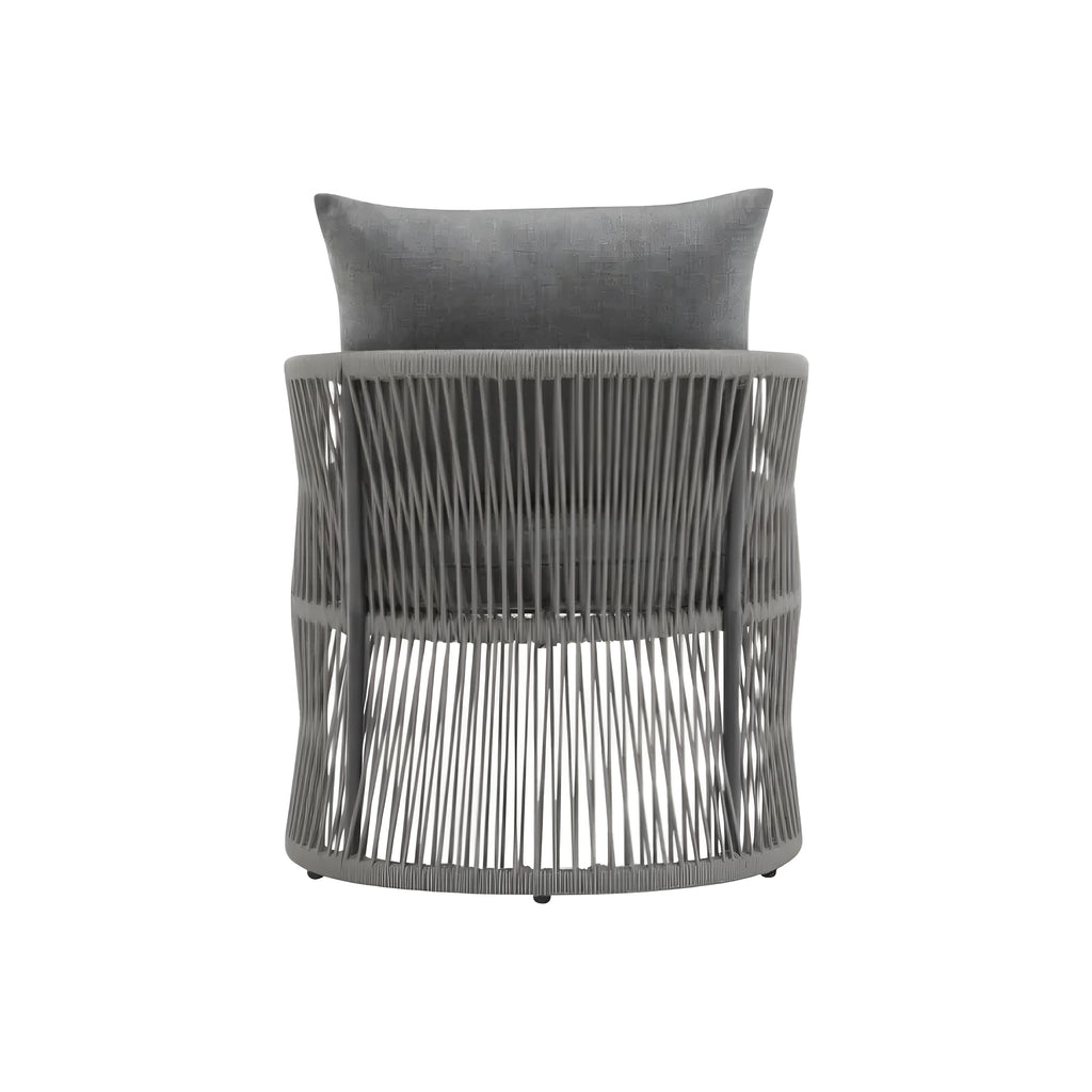 LuneluX_Home – Curved Rope-Weave Lounge Chair (Gray & Natural Beige) - enhanced image 3