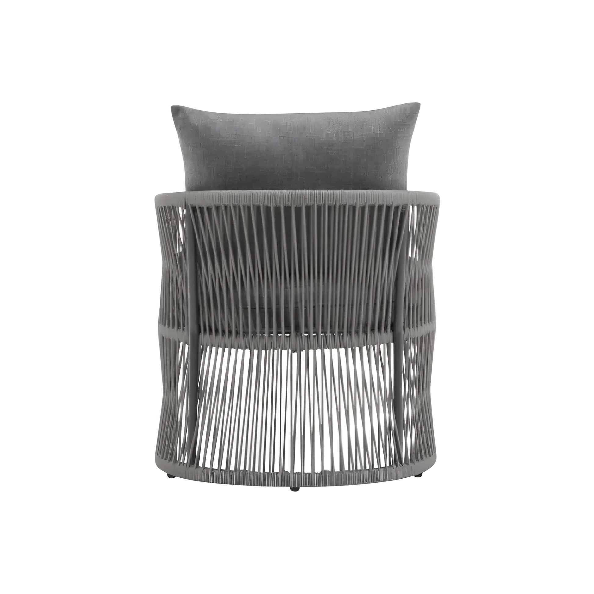 LuneluX_Home – Curved Rope-Weave Lounge Chair (Gray & Natural Beige) - enhanced image 3