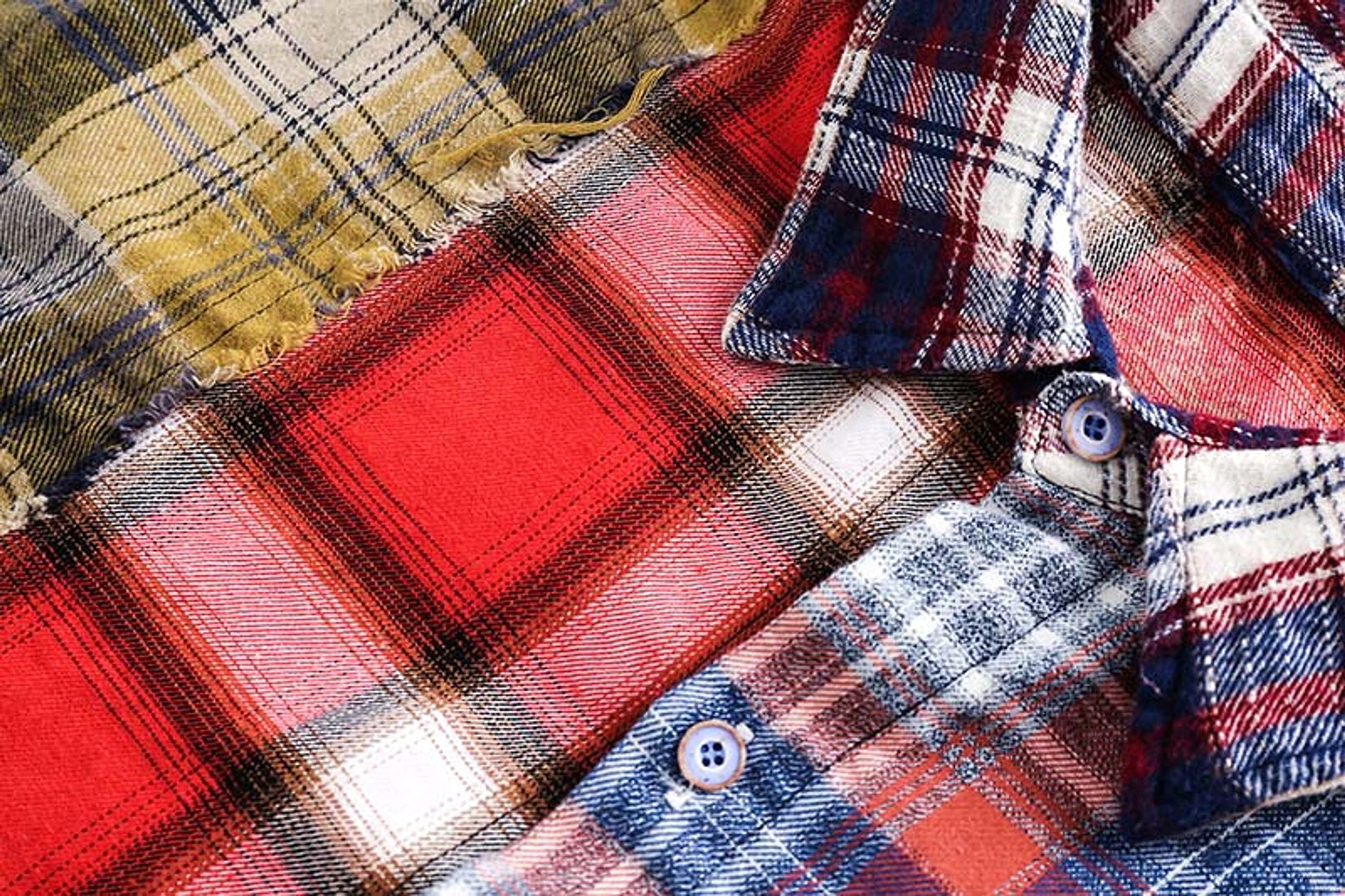 Multi-color Mosaic Plaid Fringed Hem Long Sleeve DressShirt Men - enhanced image 3