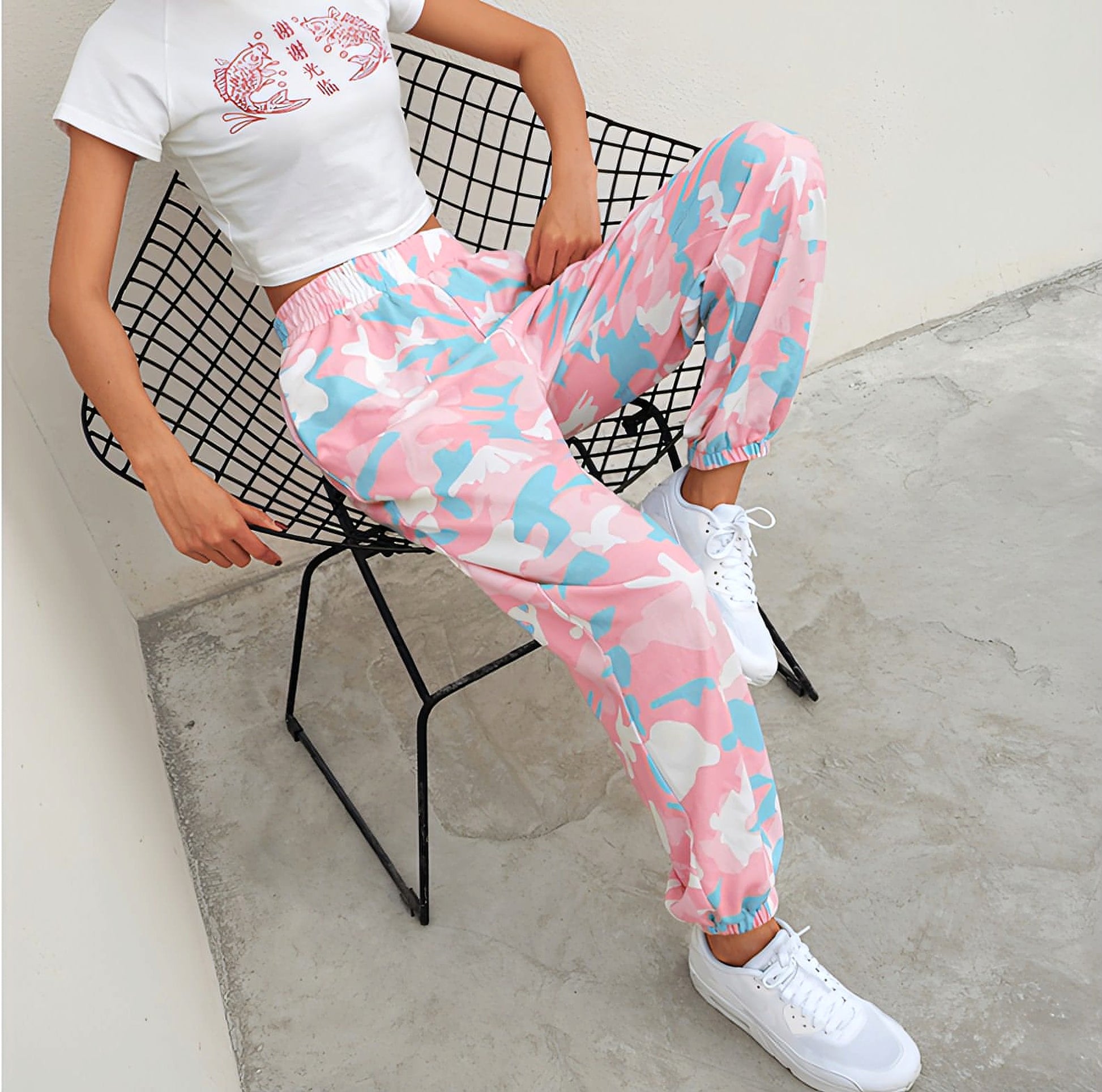 Camouflage Pants Spring High Waist Casual Joggers Elastic Sweatpants Women - enhanced image 3