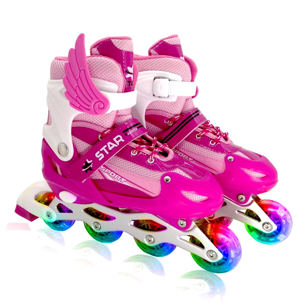 New Boy Girl Children Inline Skates Adjustable Size Flashing Roller Skating Boots for Kids - enhanced image 3