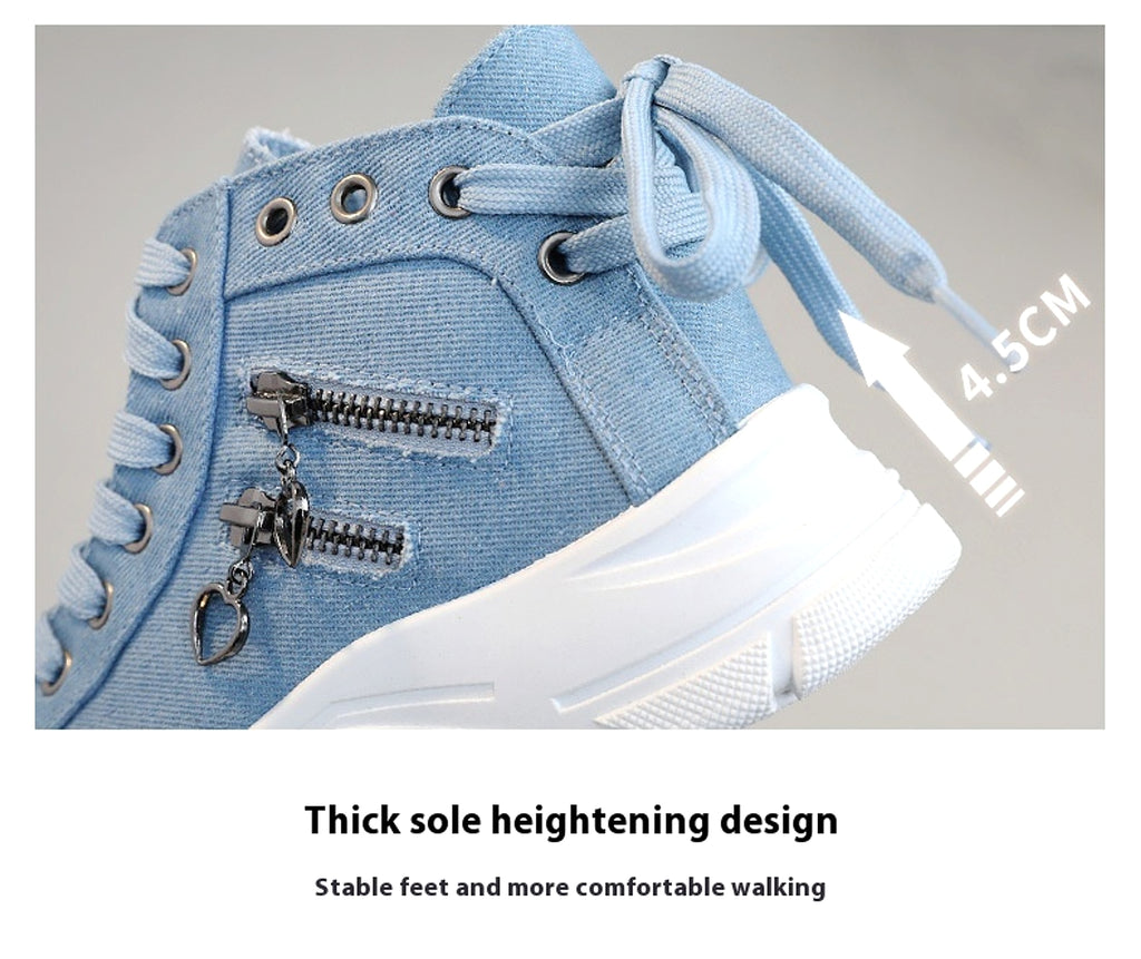 CanvasStep™ – Platform High-Top Sneakers with Zipper Details - enhanced image 3