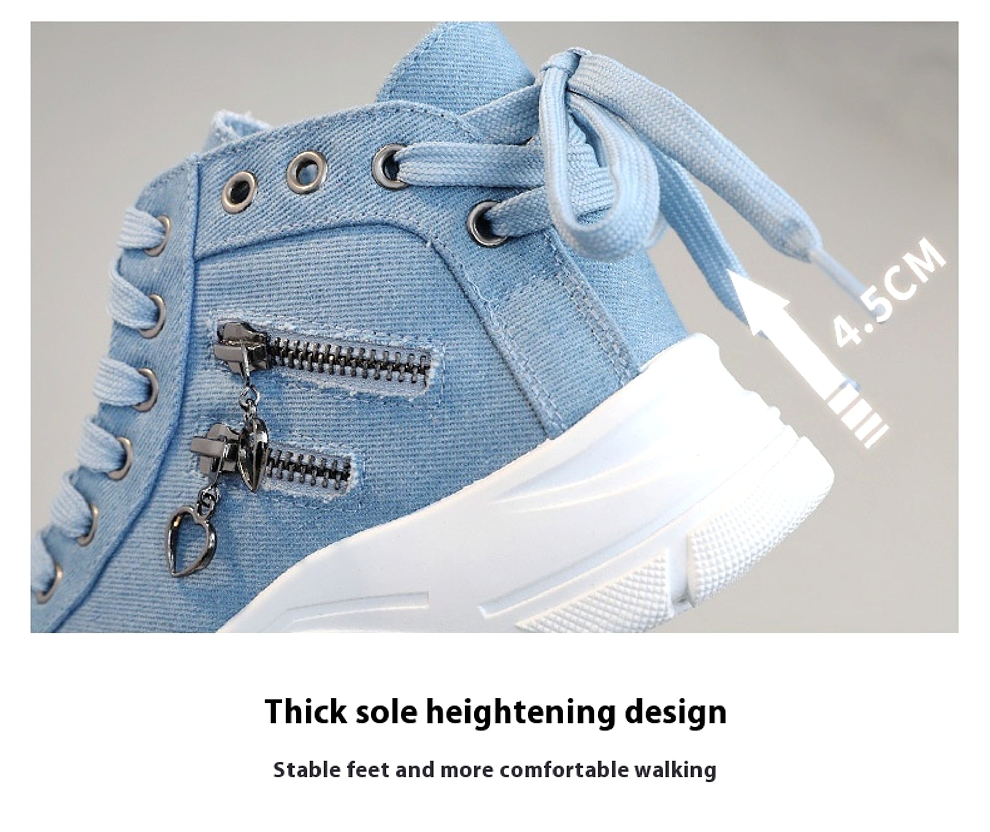 CanvasStep™ – Platform High-Top Sneakers with Zipper Details - enhanced image 3