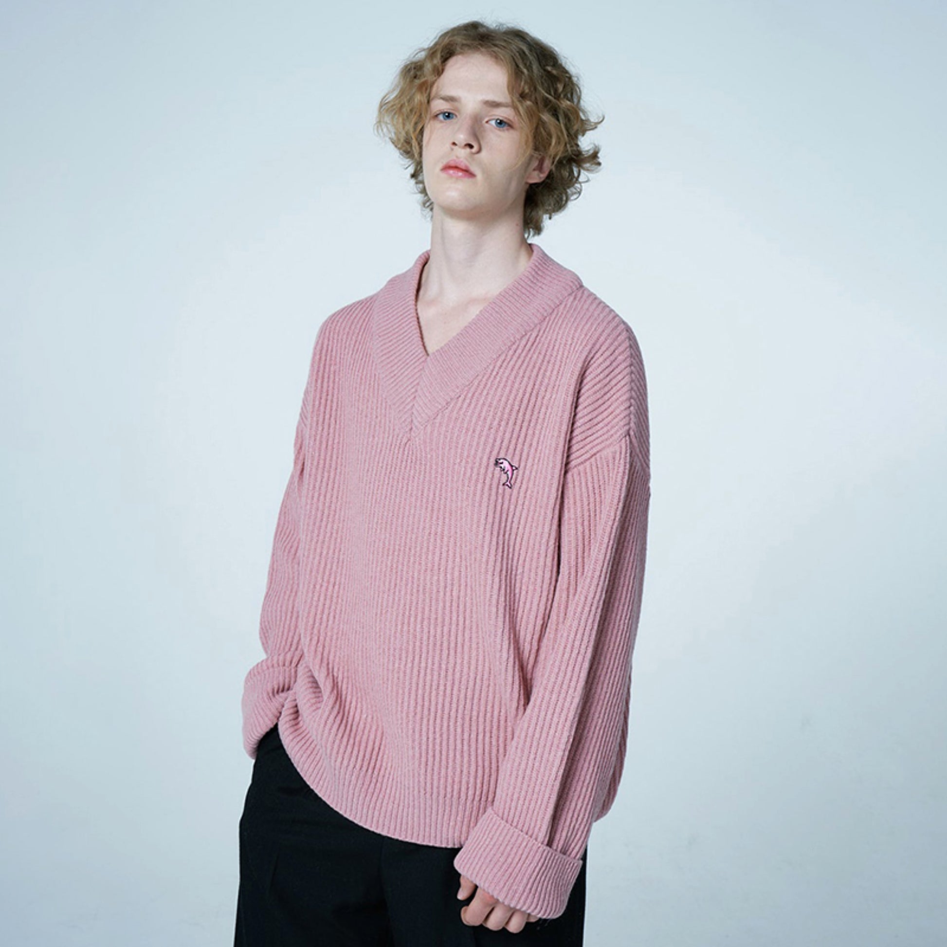 New V-neck Sweater Women Loose-fitting Outer Top - enhanced image 3