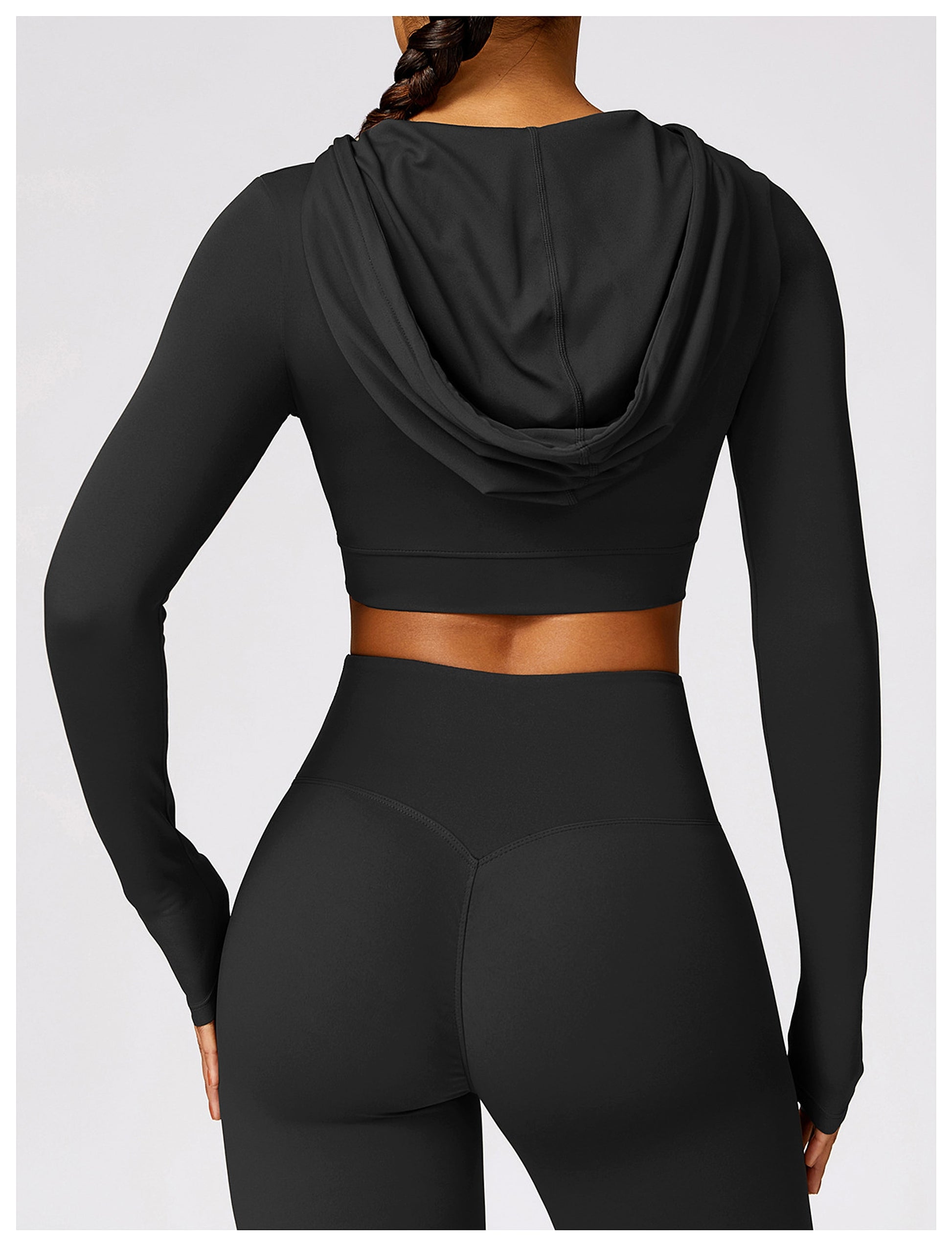 Outdoor Running Hooded Top Yoga Leggings - enhanced image 3