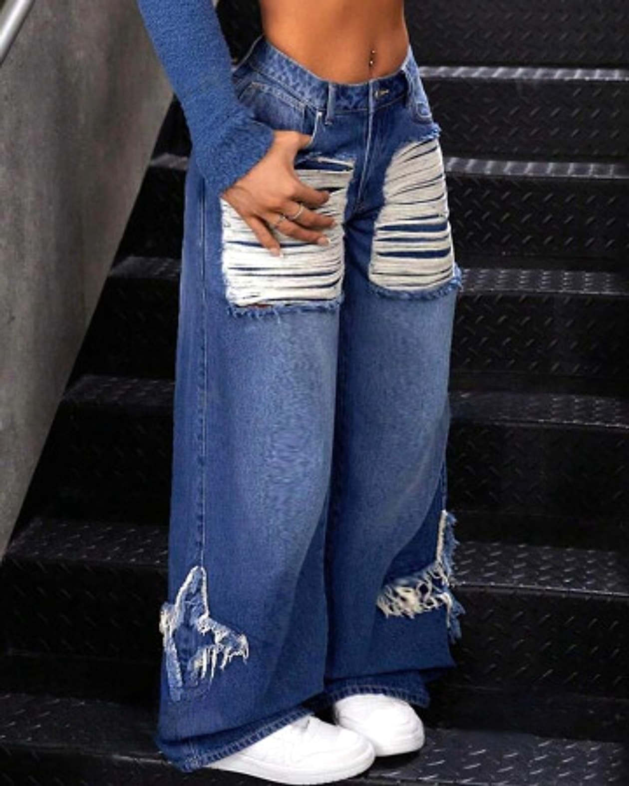 Patch Ripped Street Jeans – Haute Edition 25 - enhanced image 3