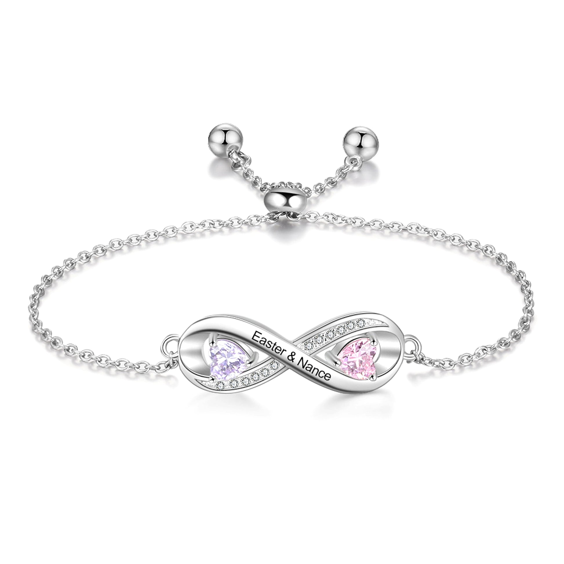 Custom Engraved Birthstone Name Bracelet – A Timeless & Meaningful Gift! - enhanced image 3