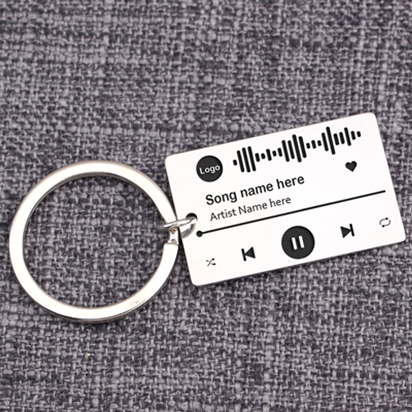 Personalized DIY Custom Music Scan Code Keychain Stainless Steel - enhanced image 3