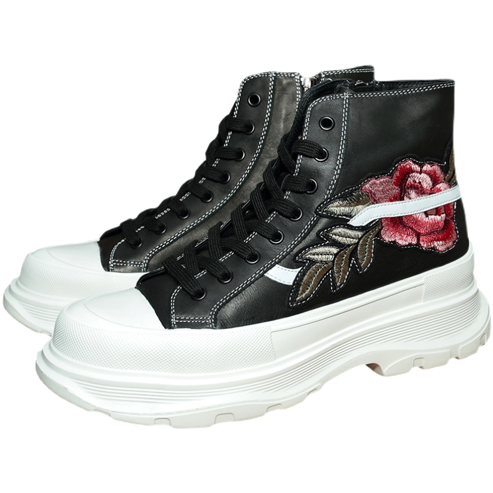 UrbanReign™ – Embroidered Leather High-Tops - enhanced image 3