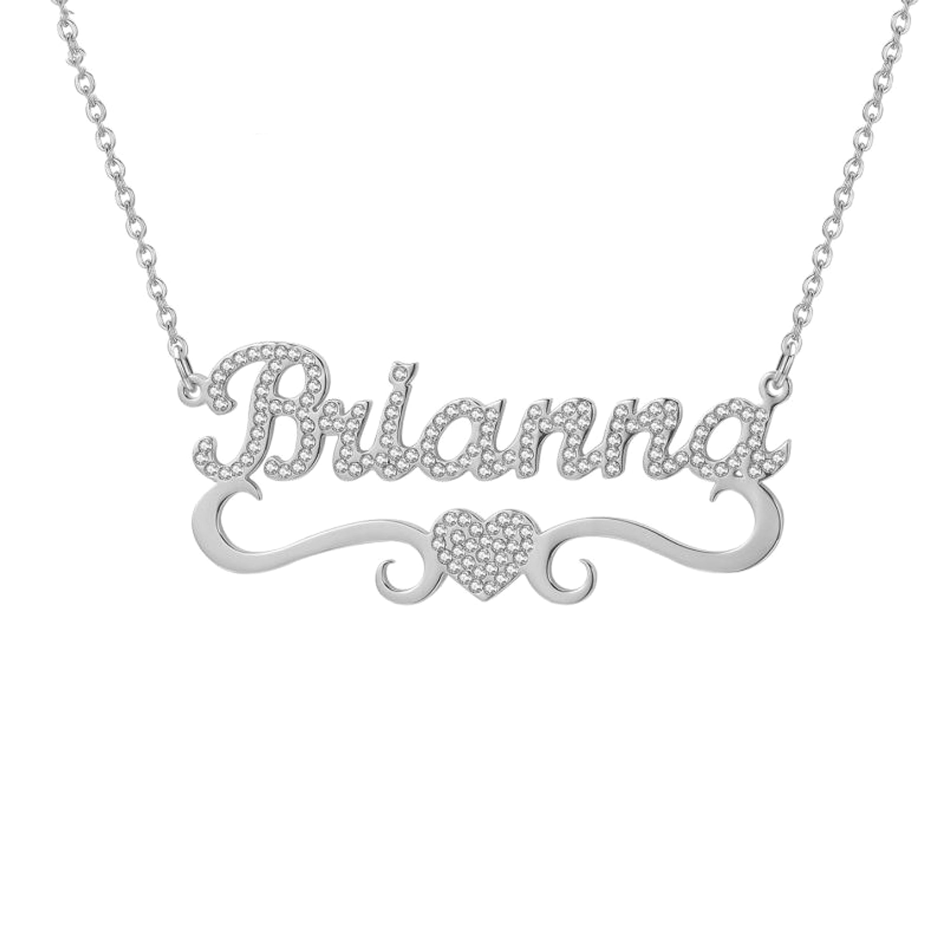 Personalized Heart Iced Out Name Necklace – Butterfly Pendant - enhanced image 3