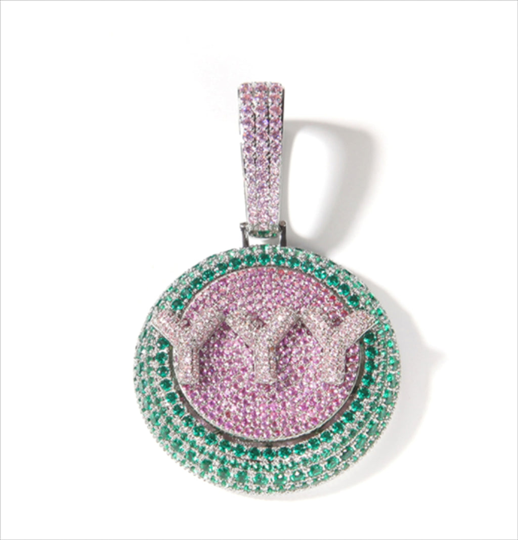 Personalized Rotating Pendant Necklace – Custom Name & Zircon Inlay - enhanced image 3