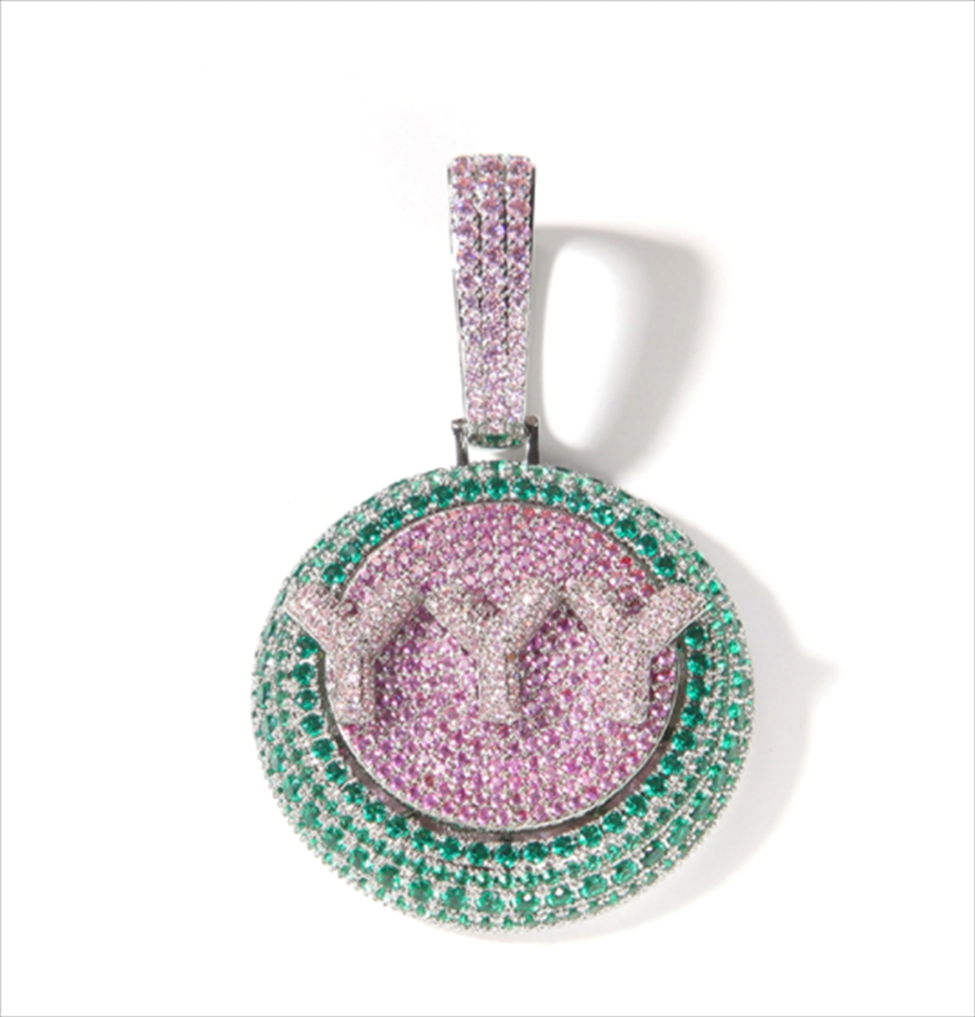 Personalized Rotating Pendant Necklace – Custom Name & Zircon Inlay - enhanced image 3