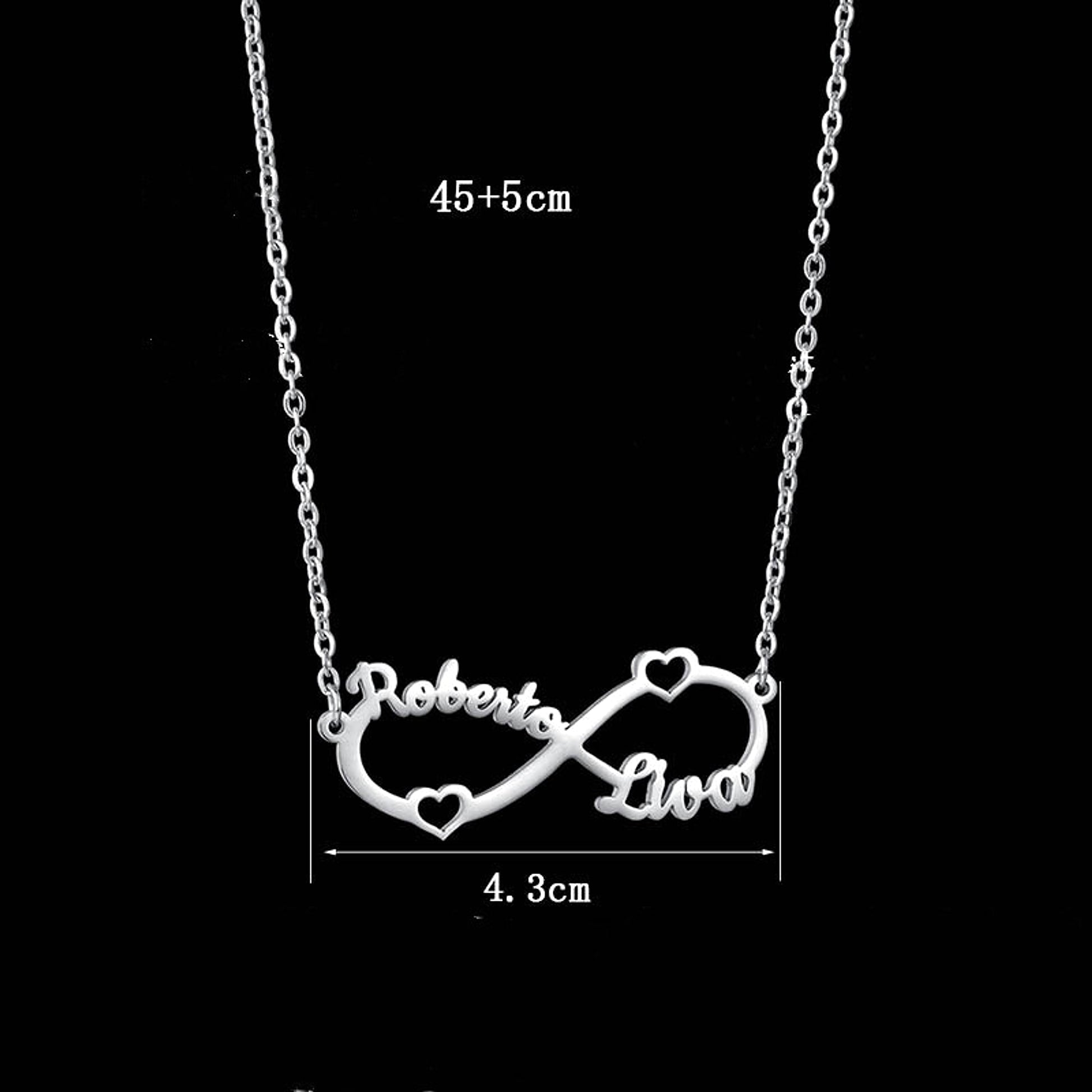Custom Engraved Name Necklace with Heart Pendant – A Symbol of Love & Identity! - enhanced image 3