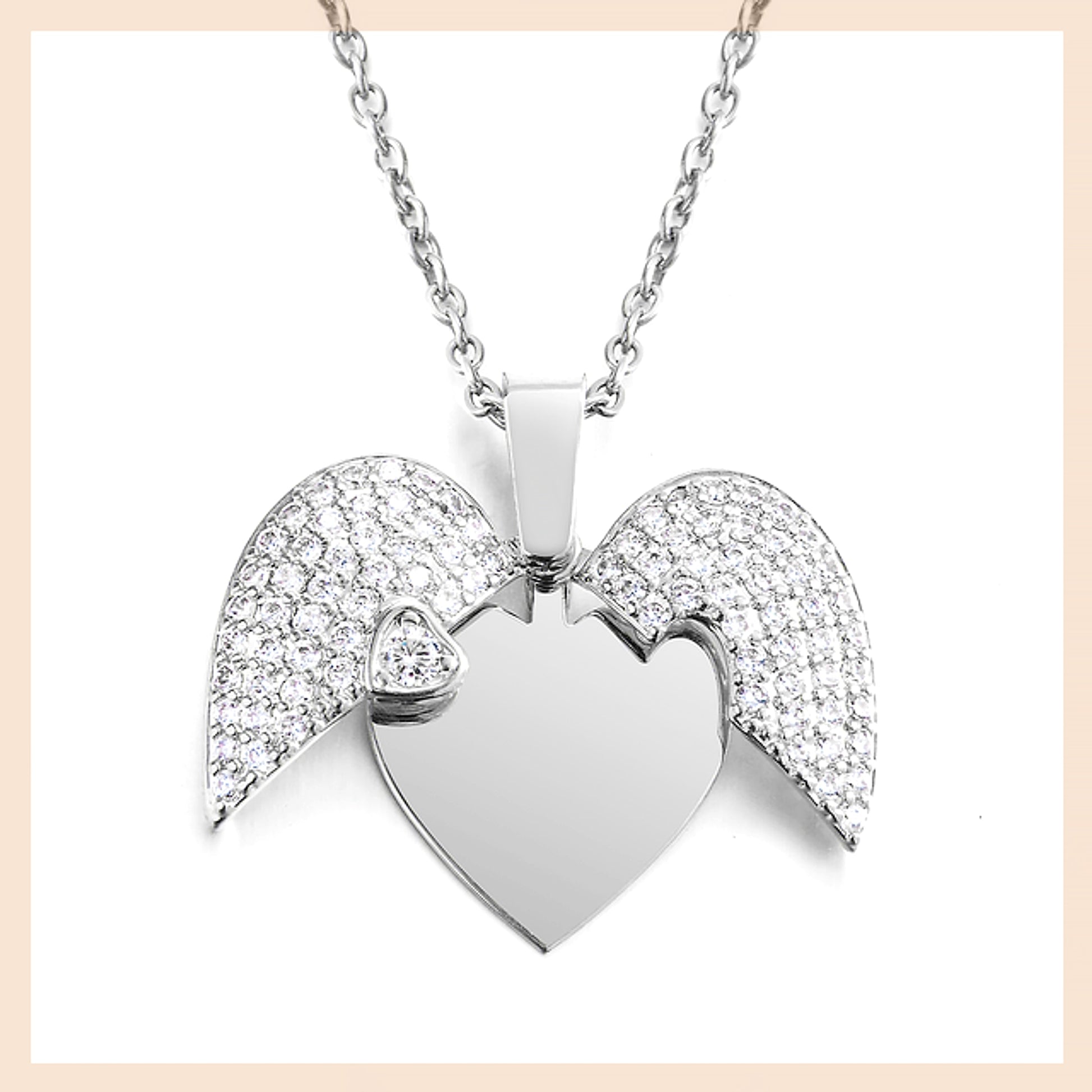 Personalized Women Chain Necklace Custom Engraved Heart Name - enhanced image 3