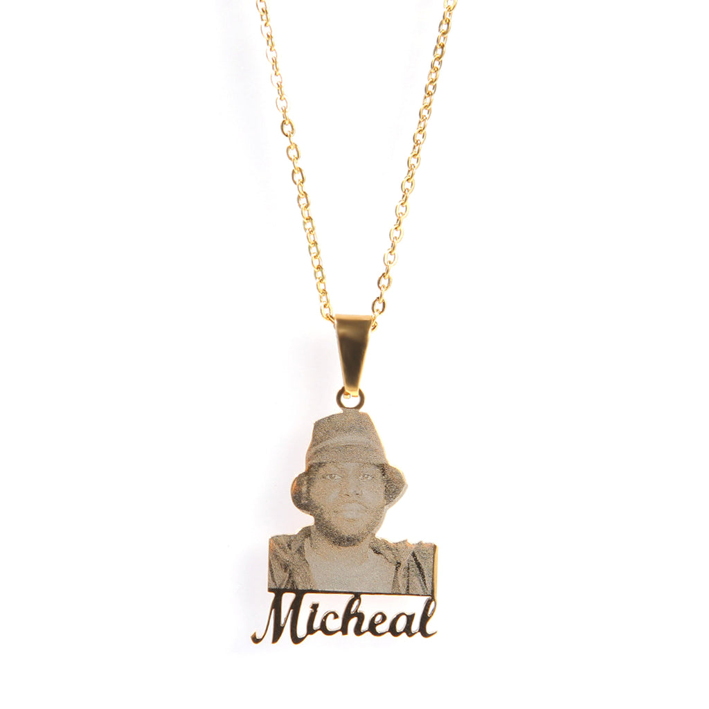 Photo Letter Stainless Steel Necklace Pendant - enhanced image 3
