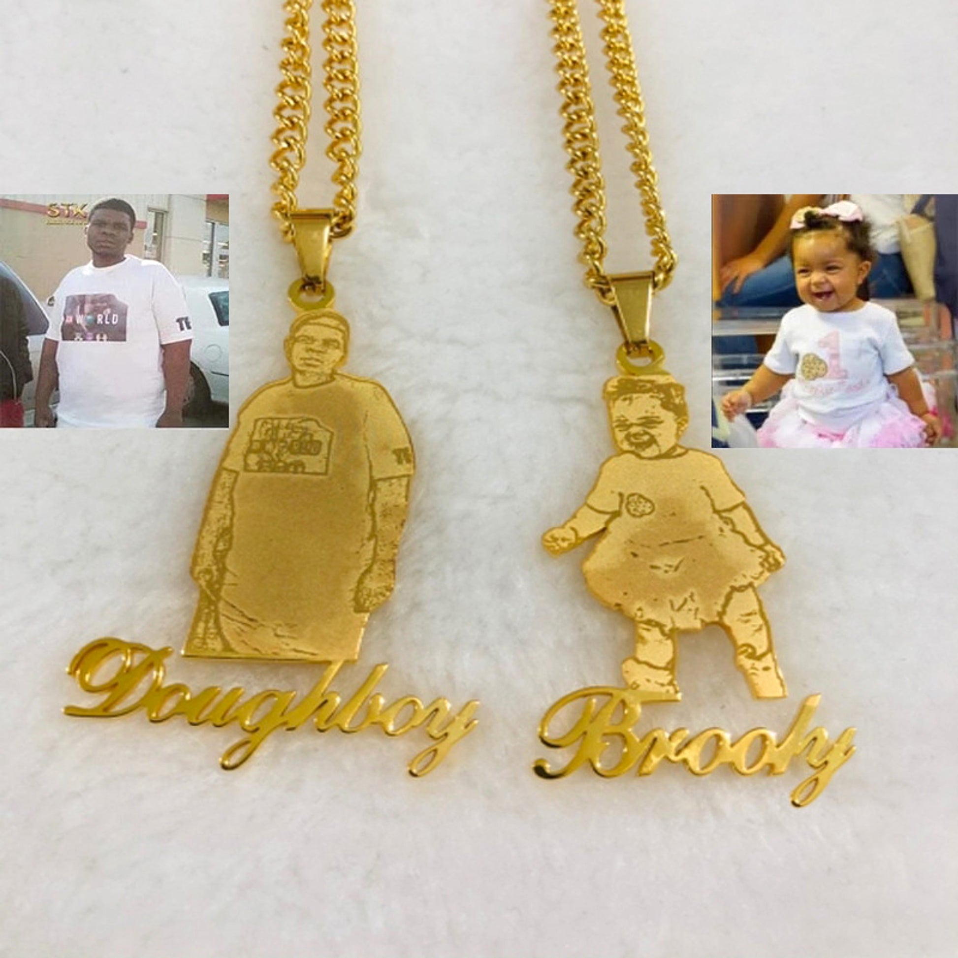 Photo Necklace Children Cartoon Pendant Titanium Steel - enhanced image 3
