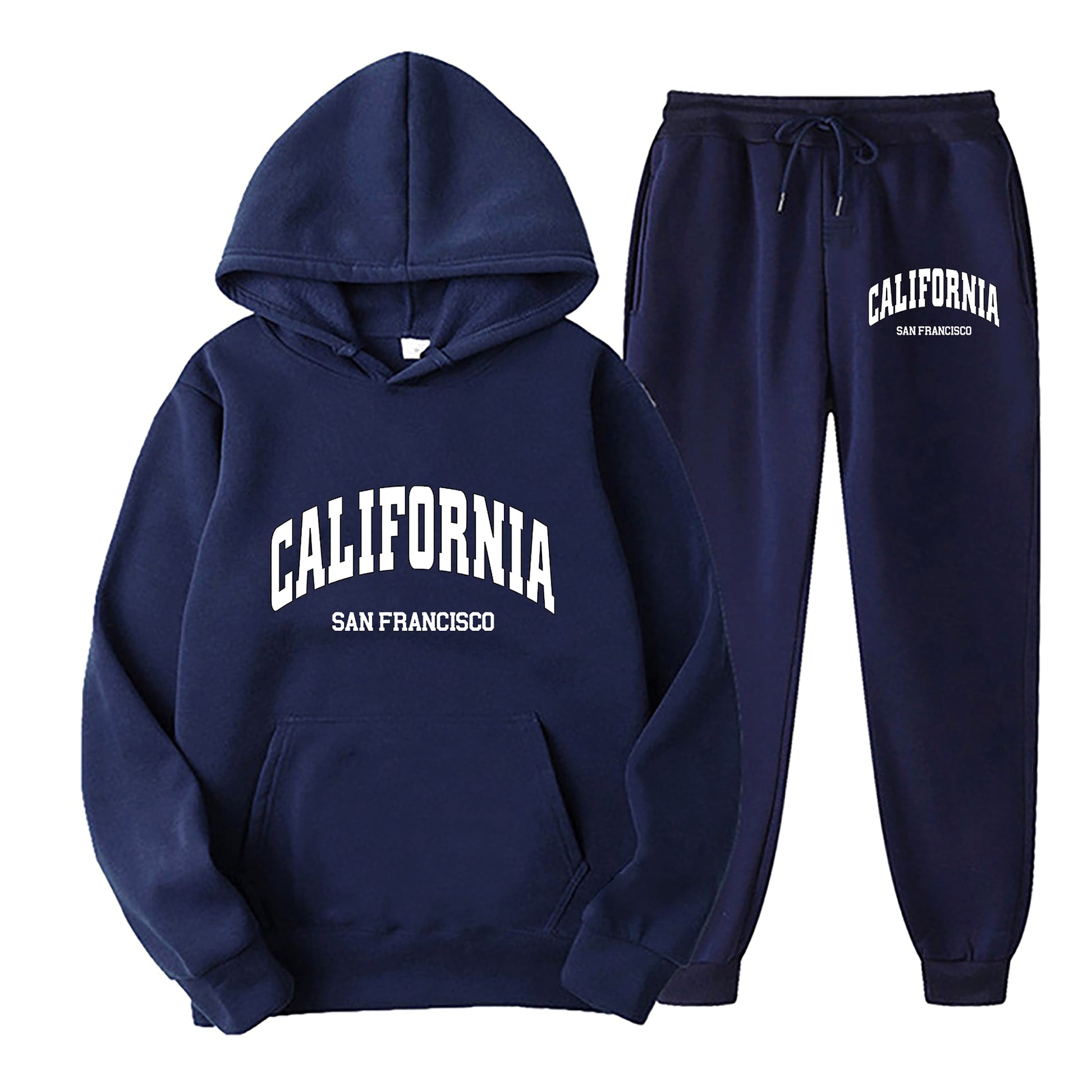 Plus Size Fleece-lined Sweater Suit Men's Long Sleeve Tracksuit - enhanced image 3