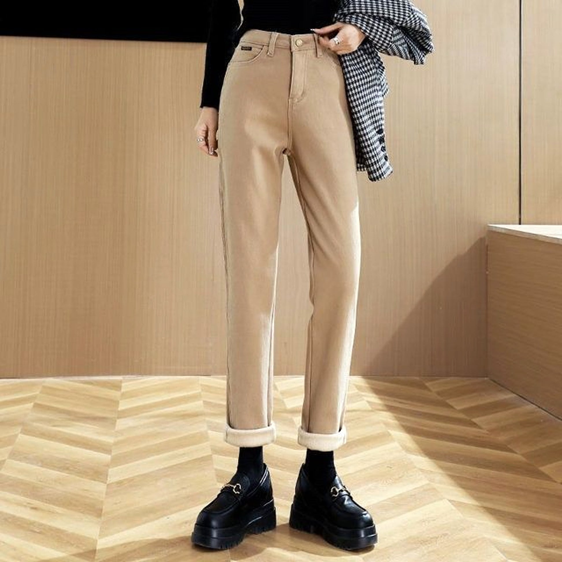 Plush Jeans For Women In Winter - enhanced image 3