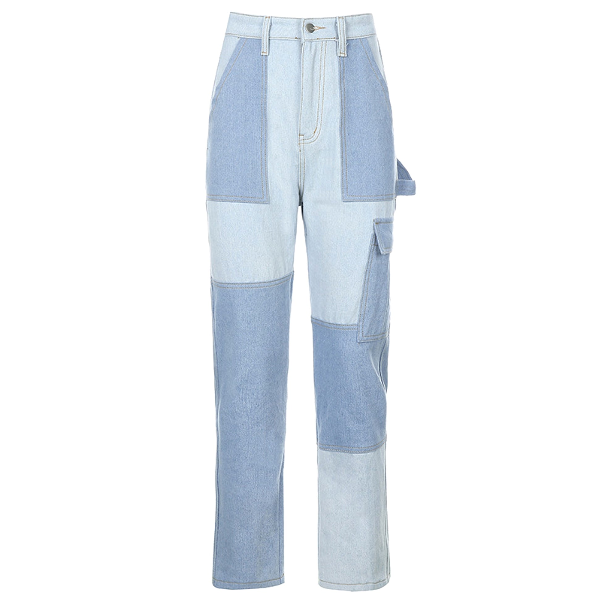 Pocket washed white jeans women - enhanced image 3