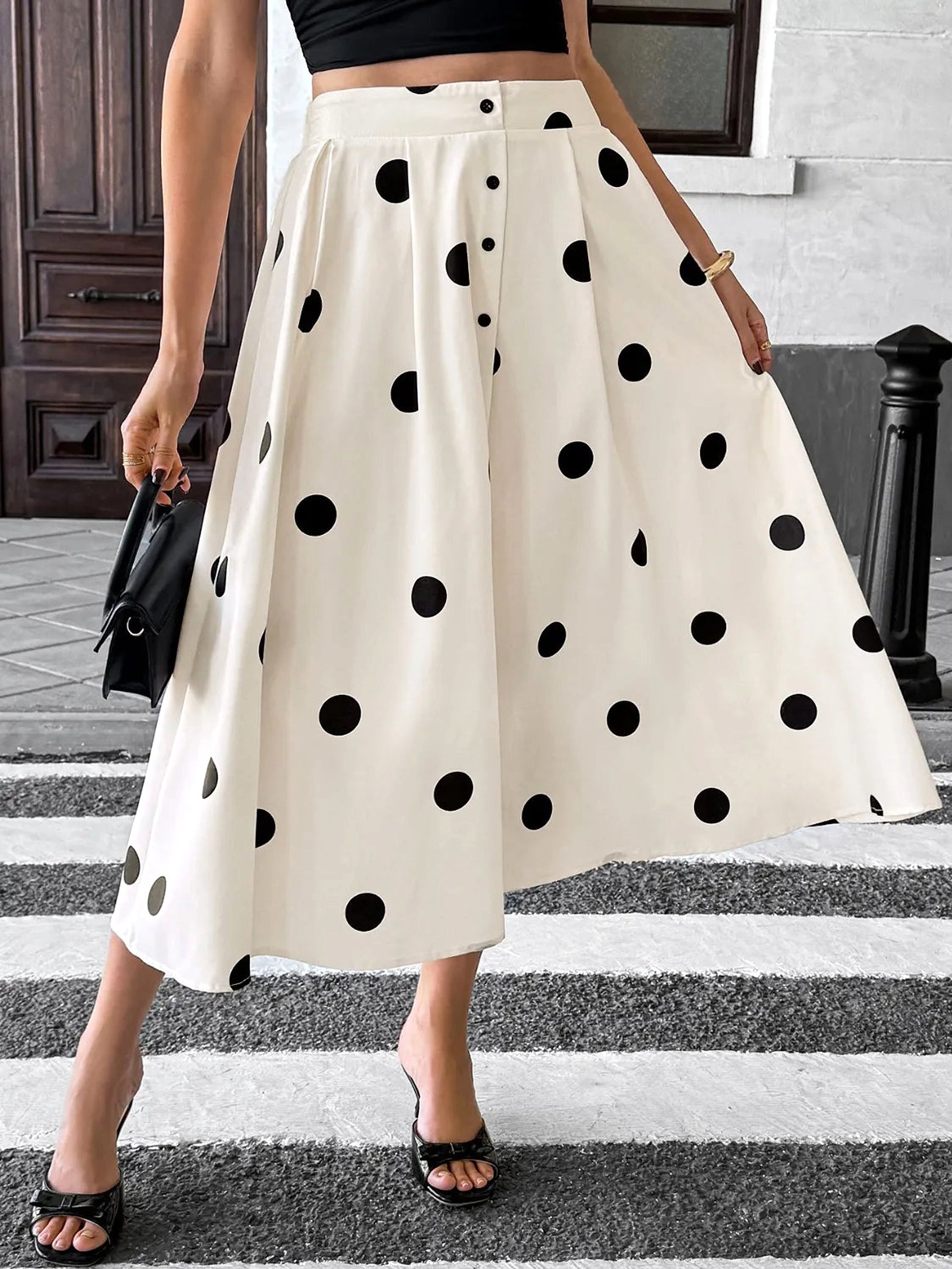 Polka Dot Skirt - enhanced image 3