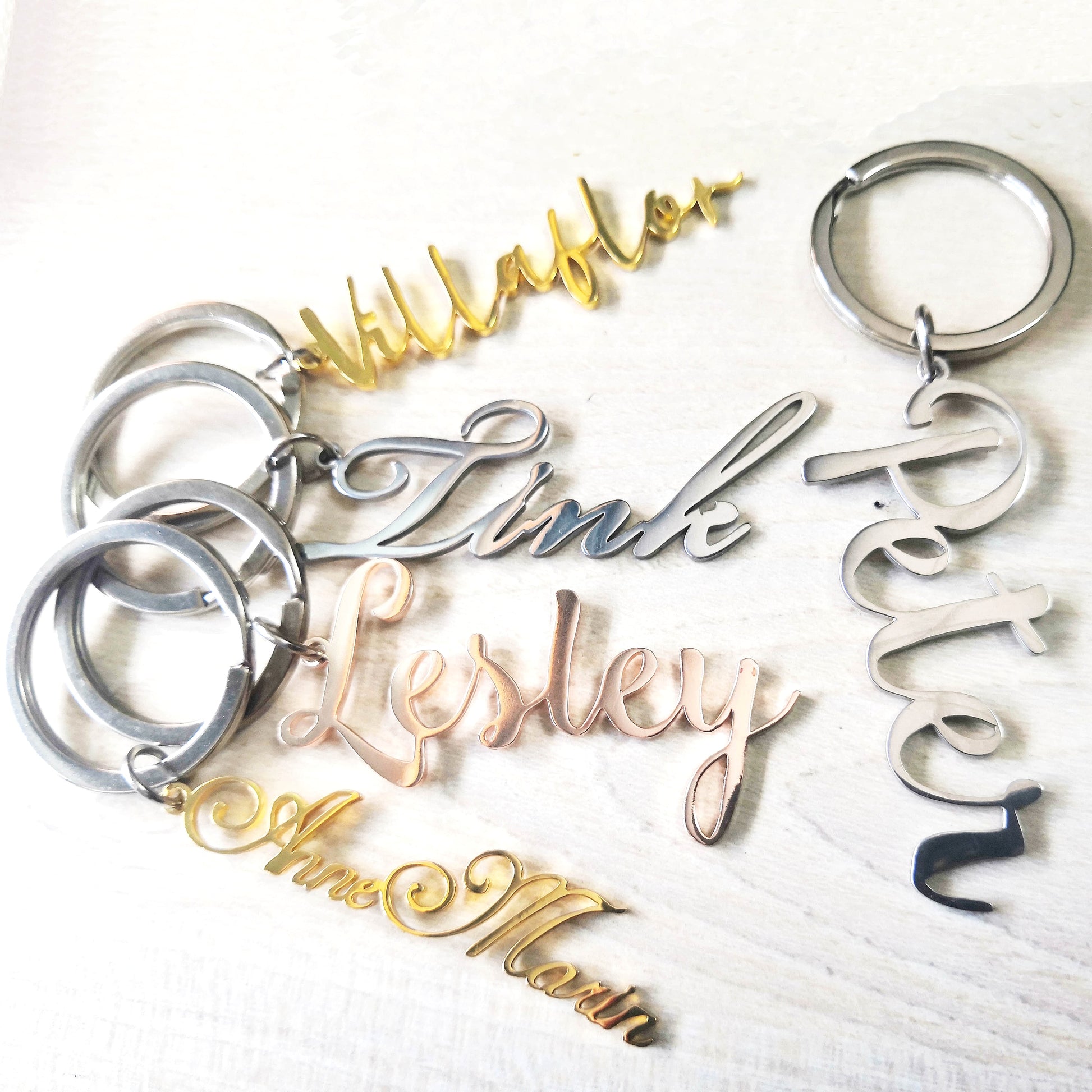 Personalized Stainless Steel Name Keychain – Custom Letter Pendant Gift - enhanced image 3