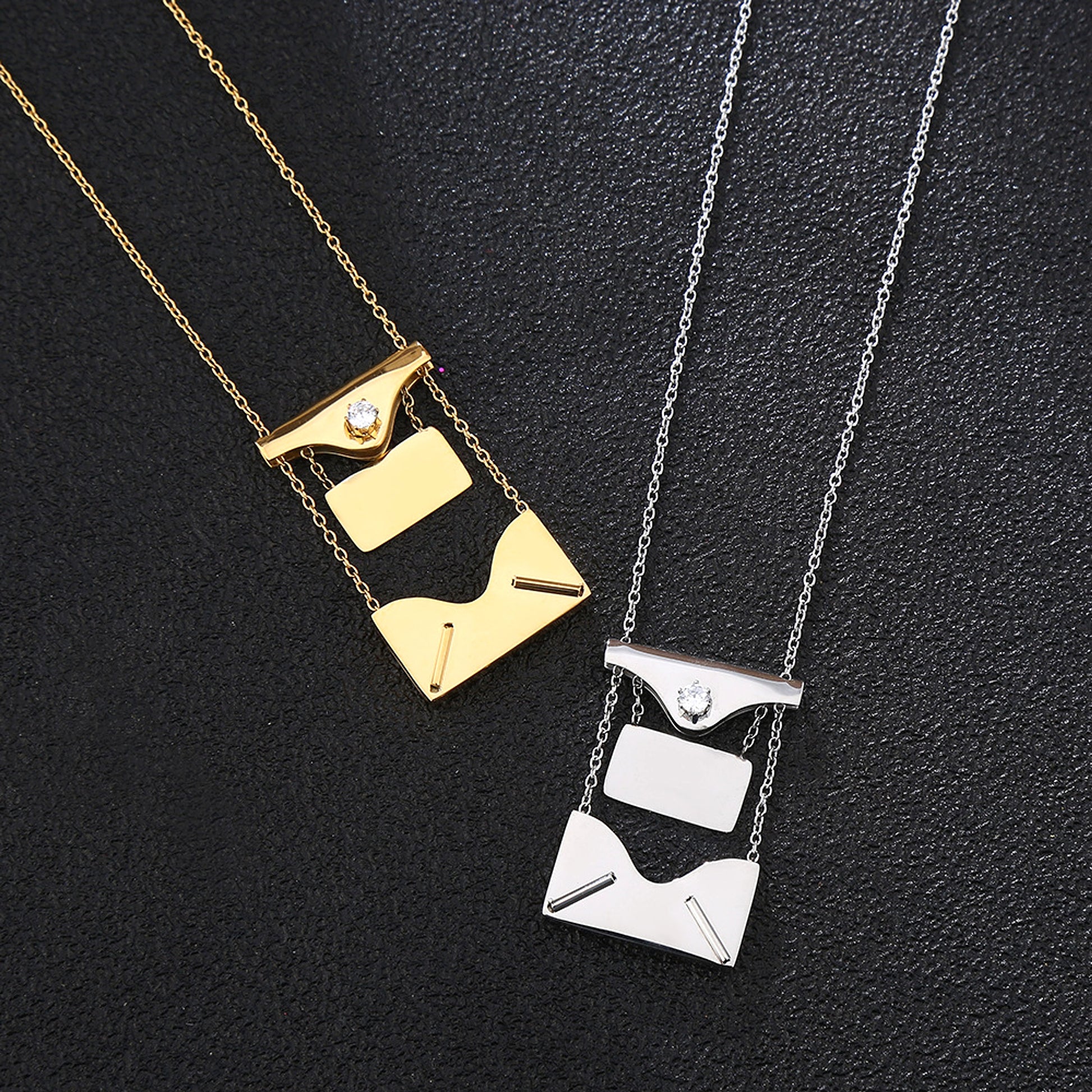 Pullout Envelope Couple Necklace DIY Personalization - enhanced image 3