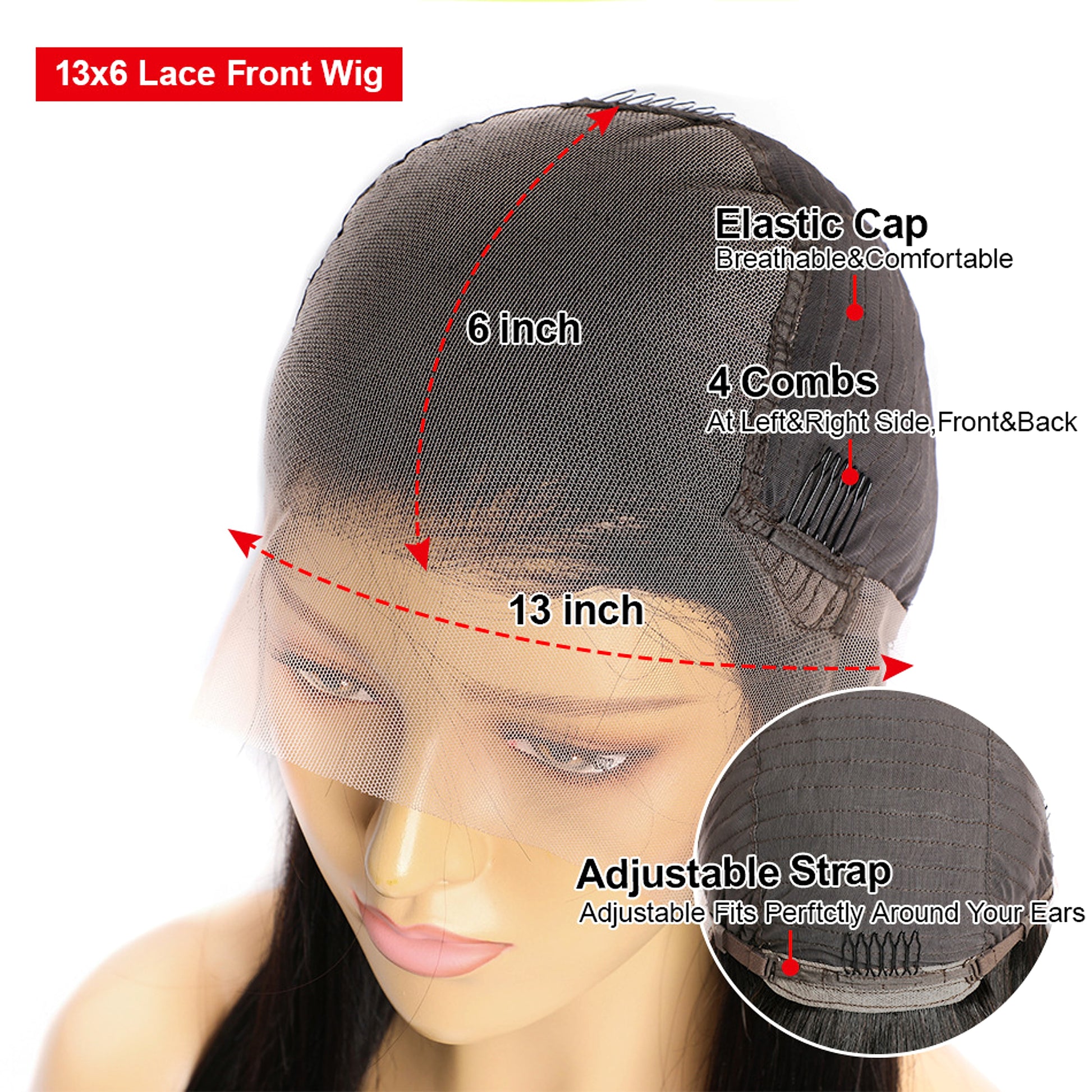 Real Human Hair Wig Lace Hair Set 9a Hair Quality Straight Hair - enhanced image 3