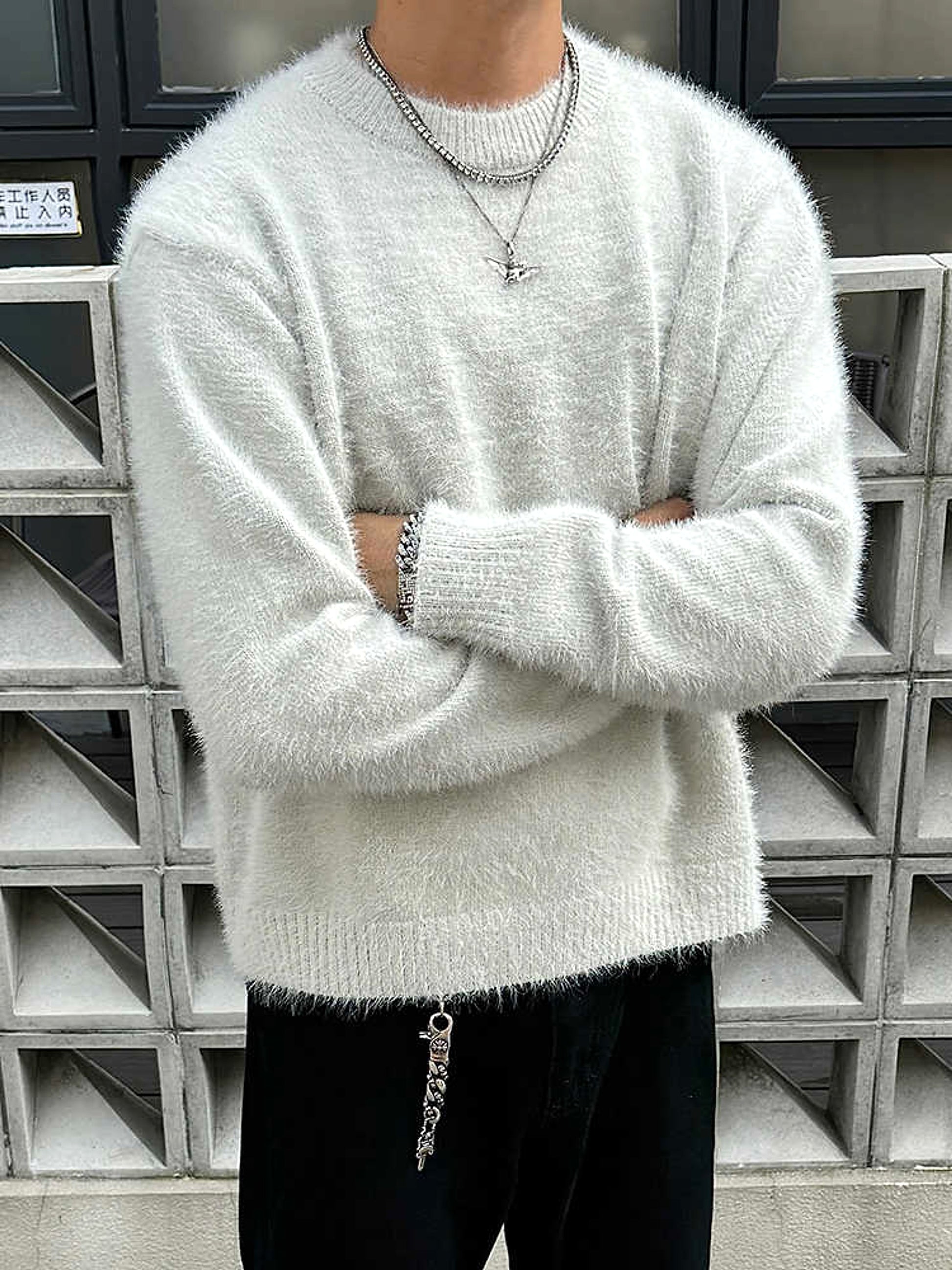 Retro Mink-like Knitted Long-sleeved Top - enhanced image 3