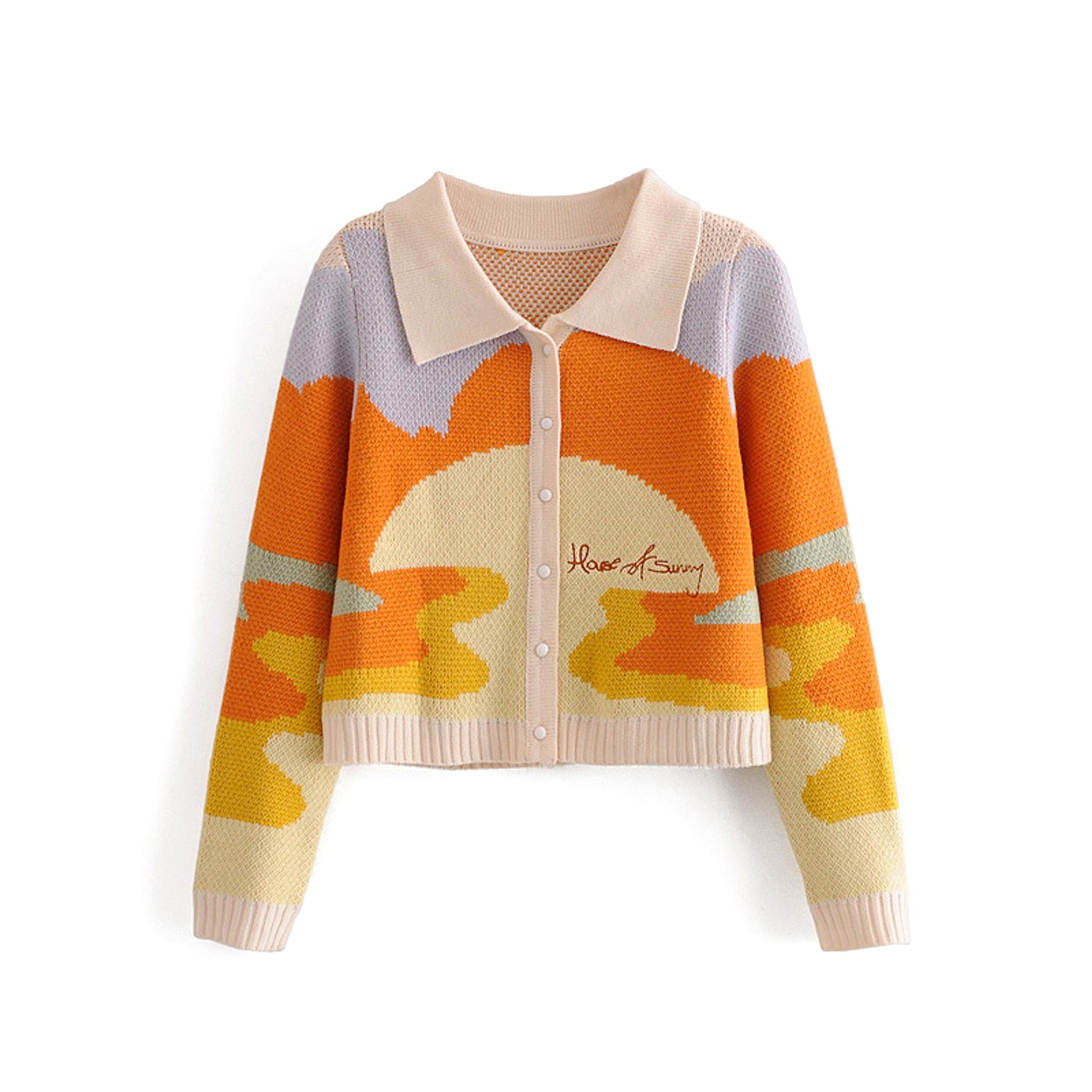 Retro sweater cardigan women knitwear - enhanced image 3