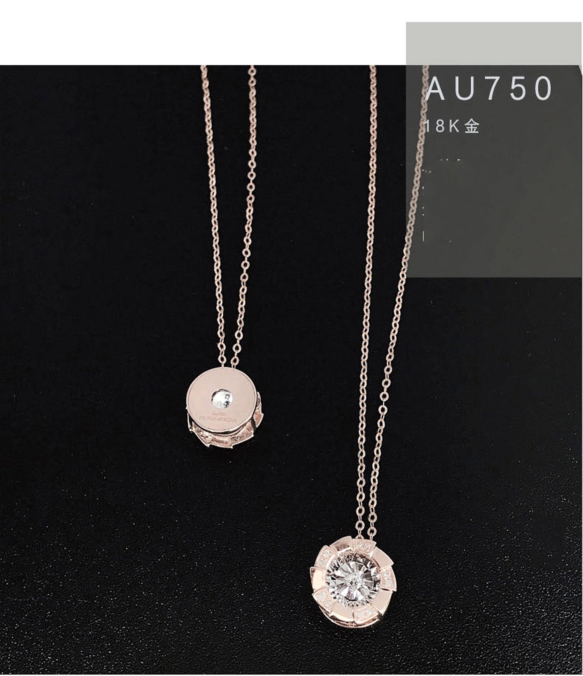 Rose Gold Pulsatile Heart Diamond Pendant Clavicle Chain - enhanced image 3
