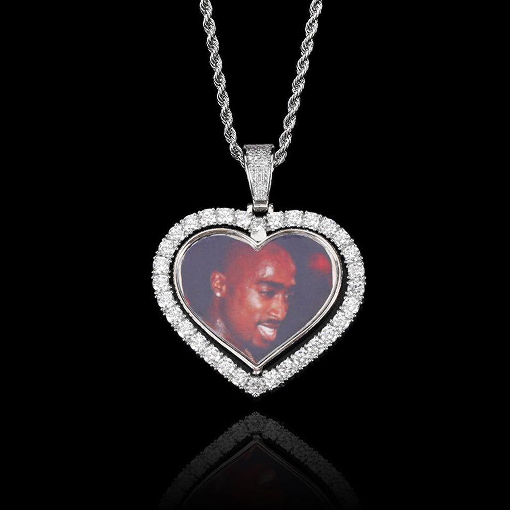 Rotating Double-sided Love Photo Pendant Necklace - enhanced image 3